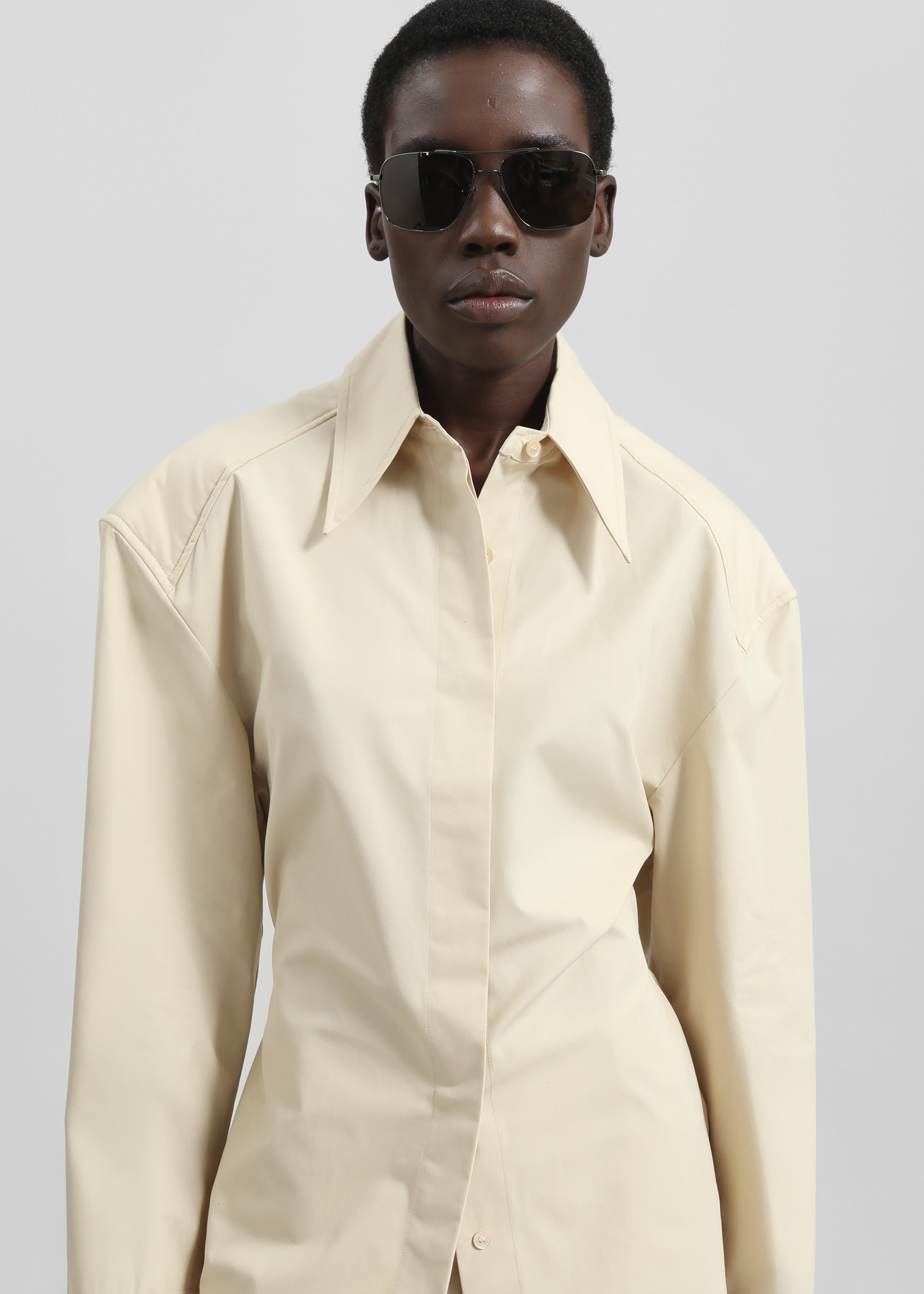 Bec Padded Shirt - Beige - 3
