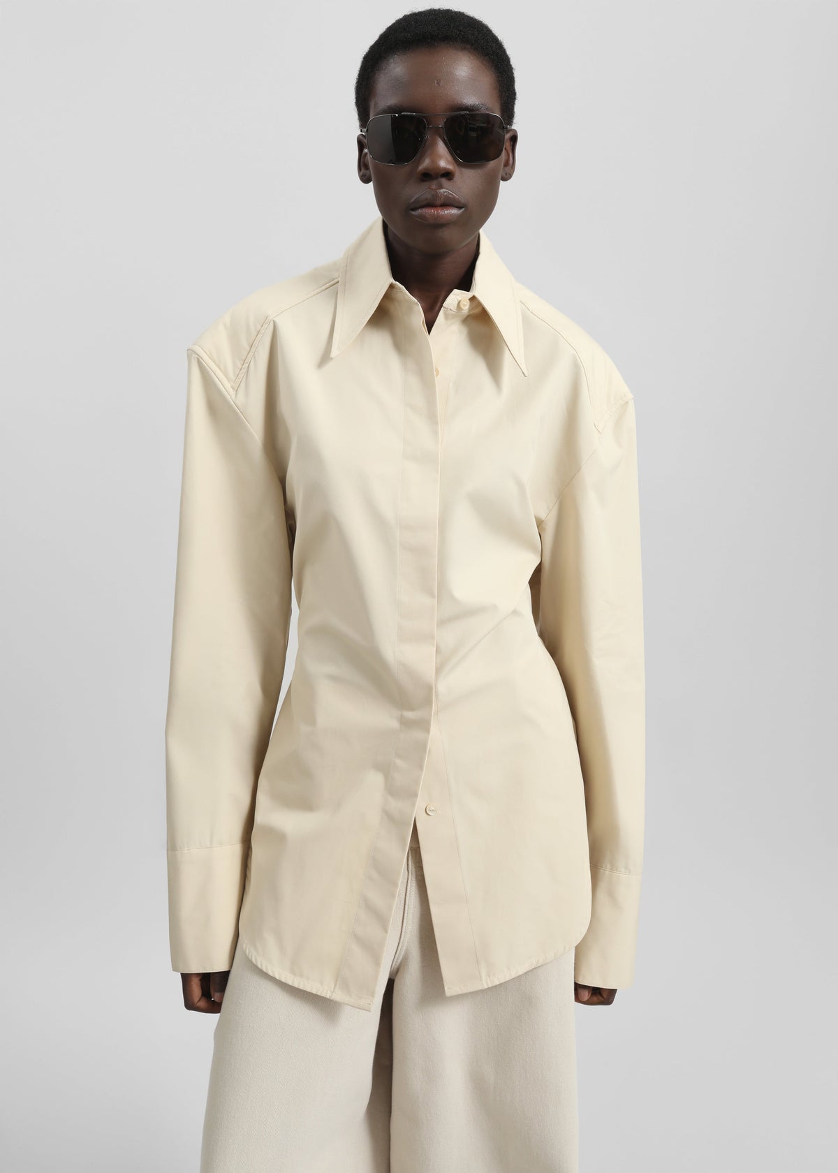 Bec Padded Shirt - Beige - 4