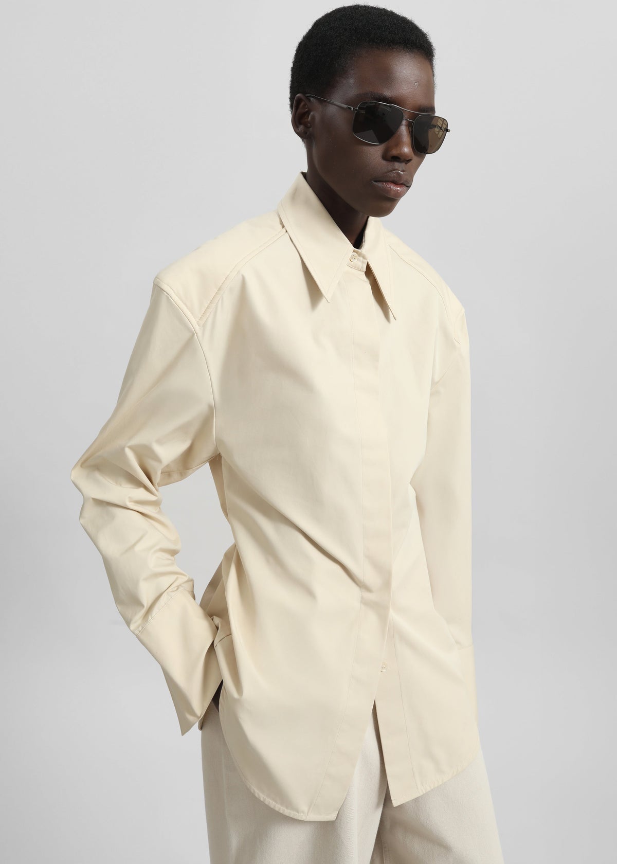 Bec Padded Shirt - Beige - 2