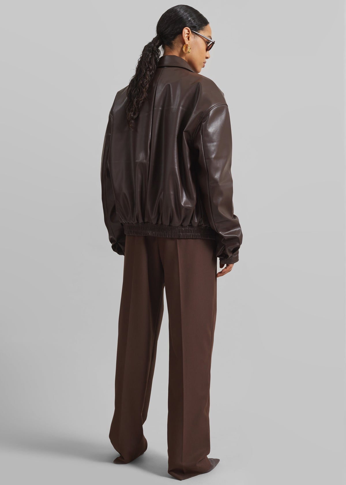 Belmont Faux Leather Jacket - Brown - 11