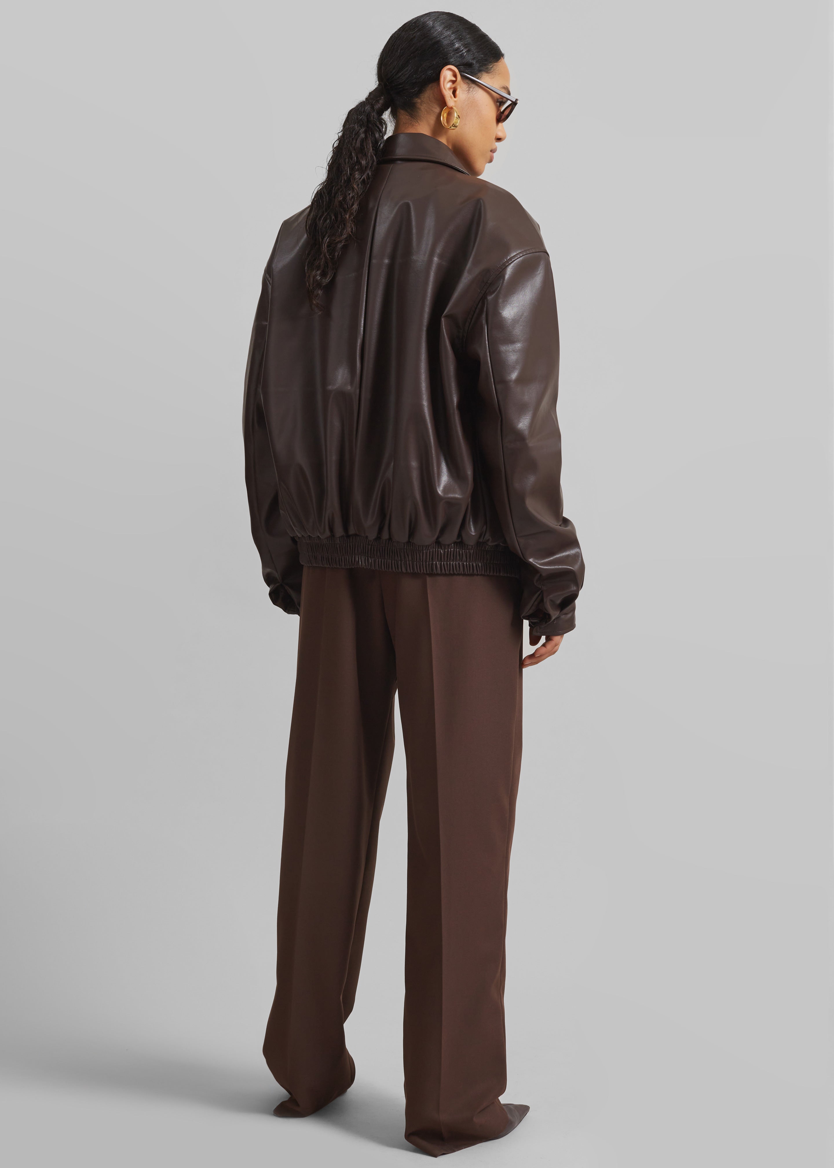 Belmont Faux Leather Jacket - Brown - 11