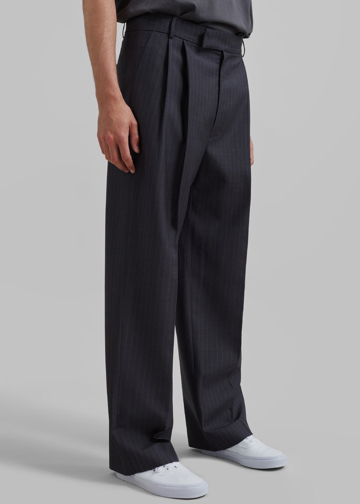 Beo Suit Pants - Charcoal/White Pinstripe - 6