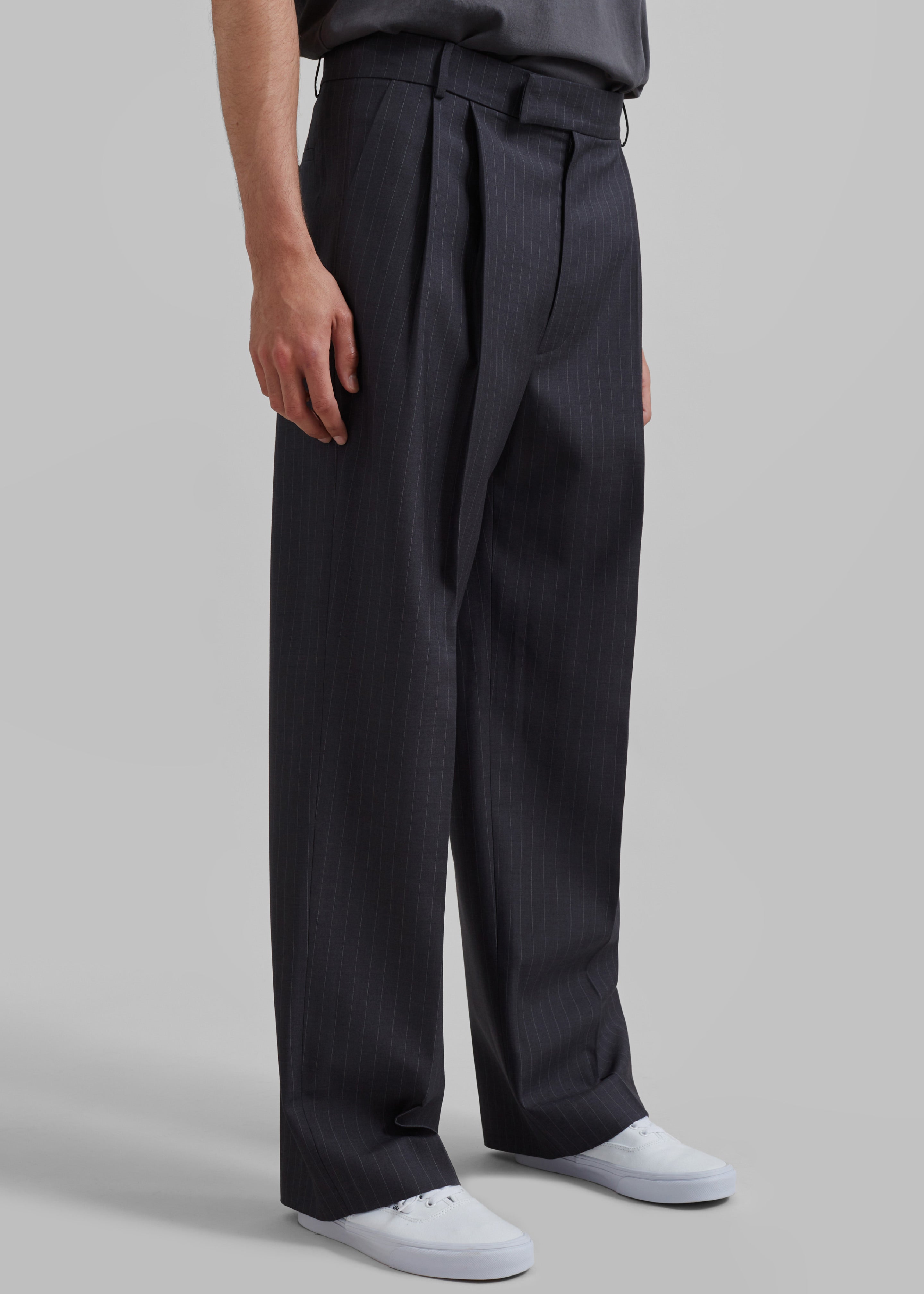 Beo Suit Pants - Charcoal/White Pinstripe - 6