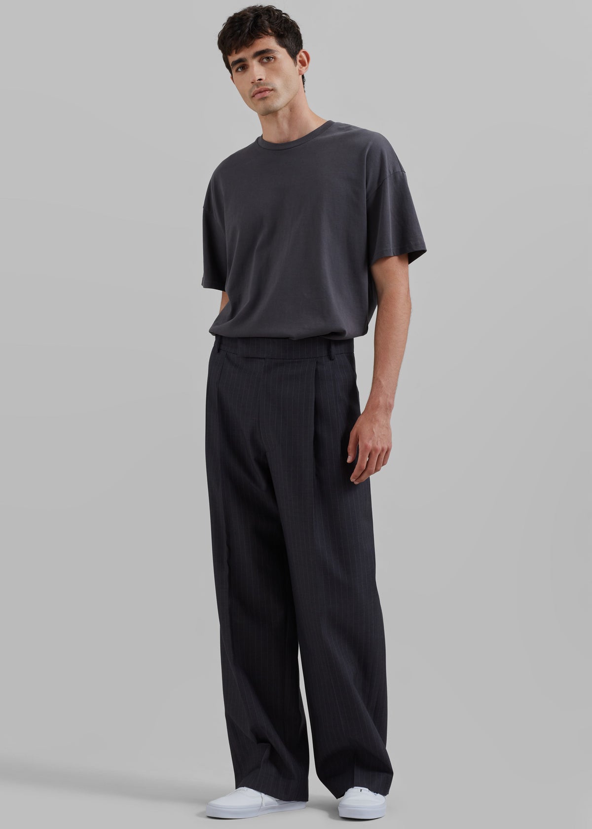 Beo Suit Pants - Charcoal/White Pinstripe - 5