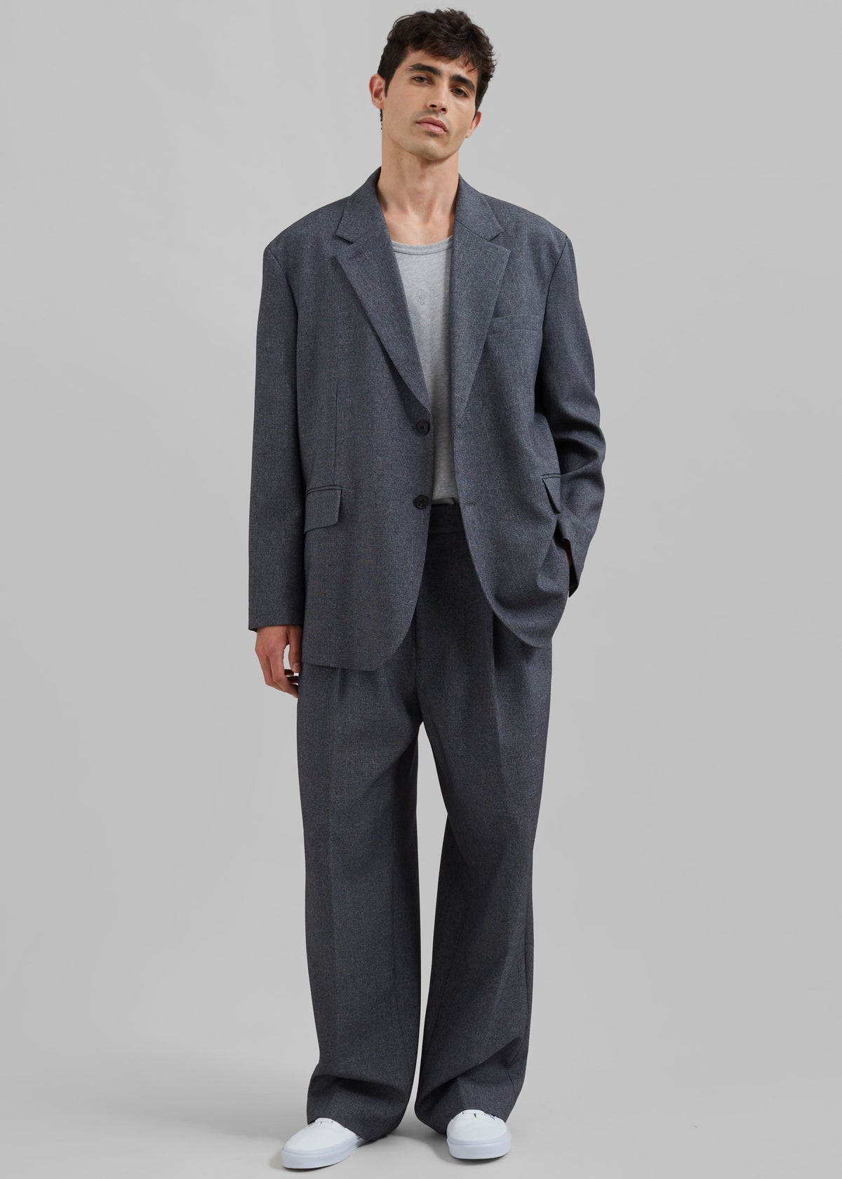 Beo Suit Pants - Grey Melange - 2