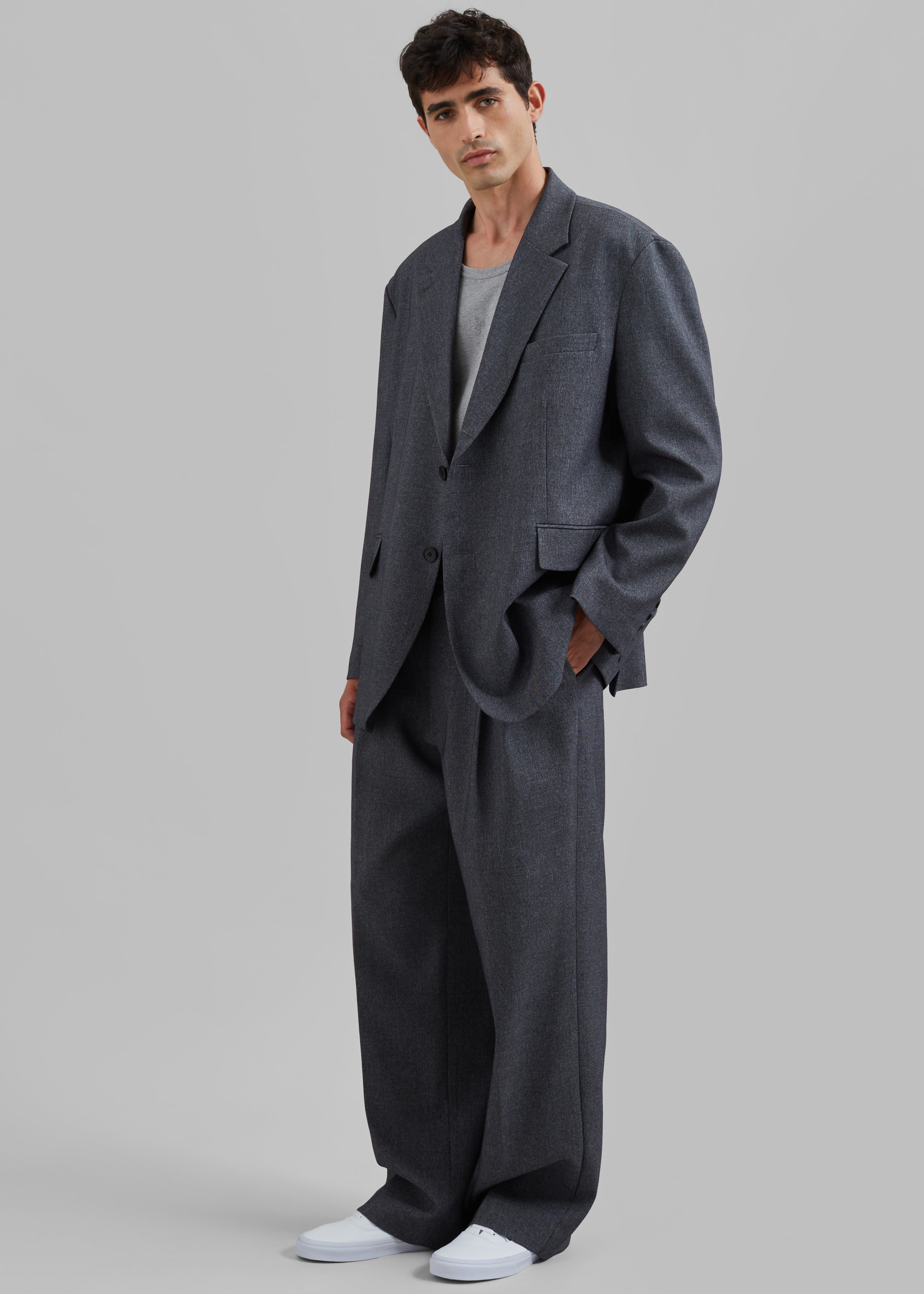 Beo Suit Pants - Grey Melange - 6