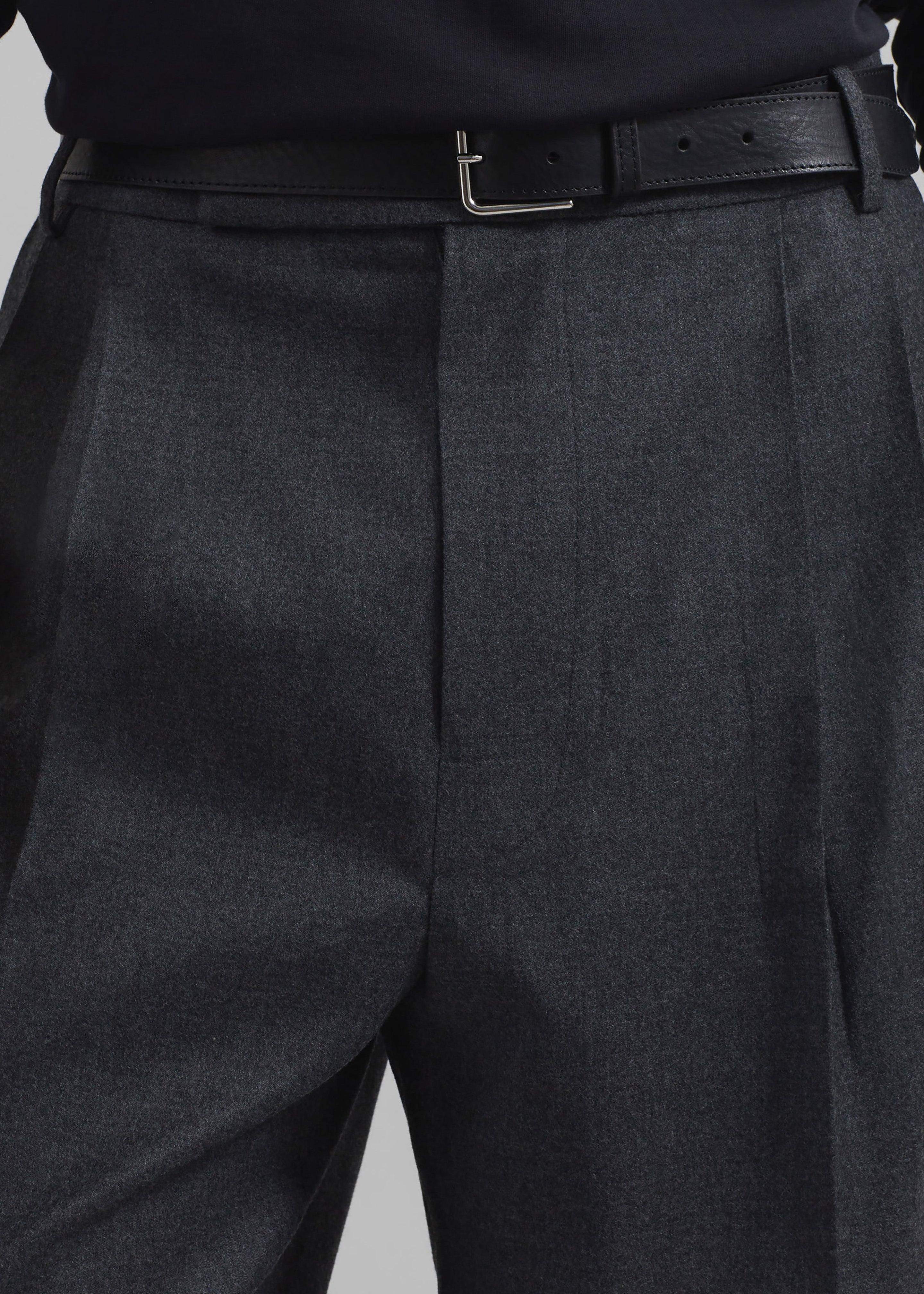 Beo Wool Flannel Suit Pants - Charcoal - 9