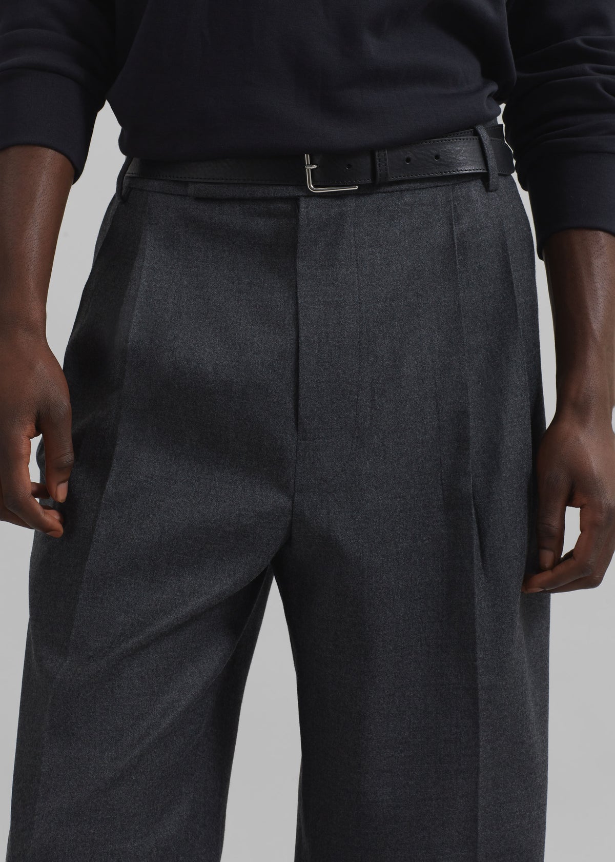 Beo Wool Flannel Suit Pants - Charcoal - 2