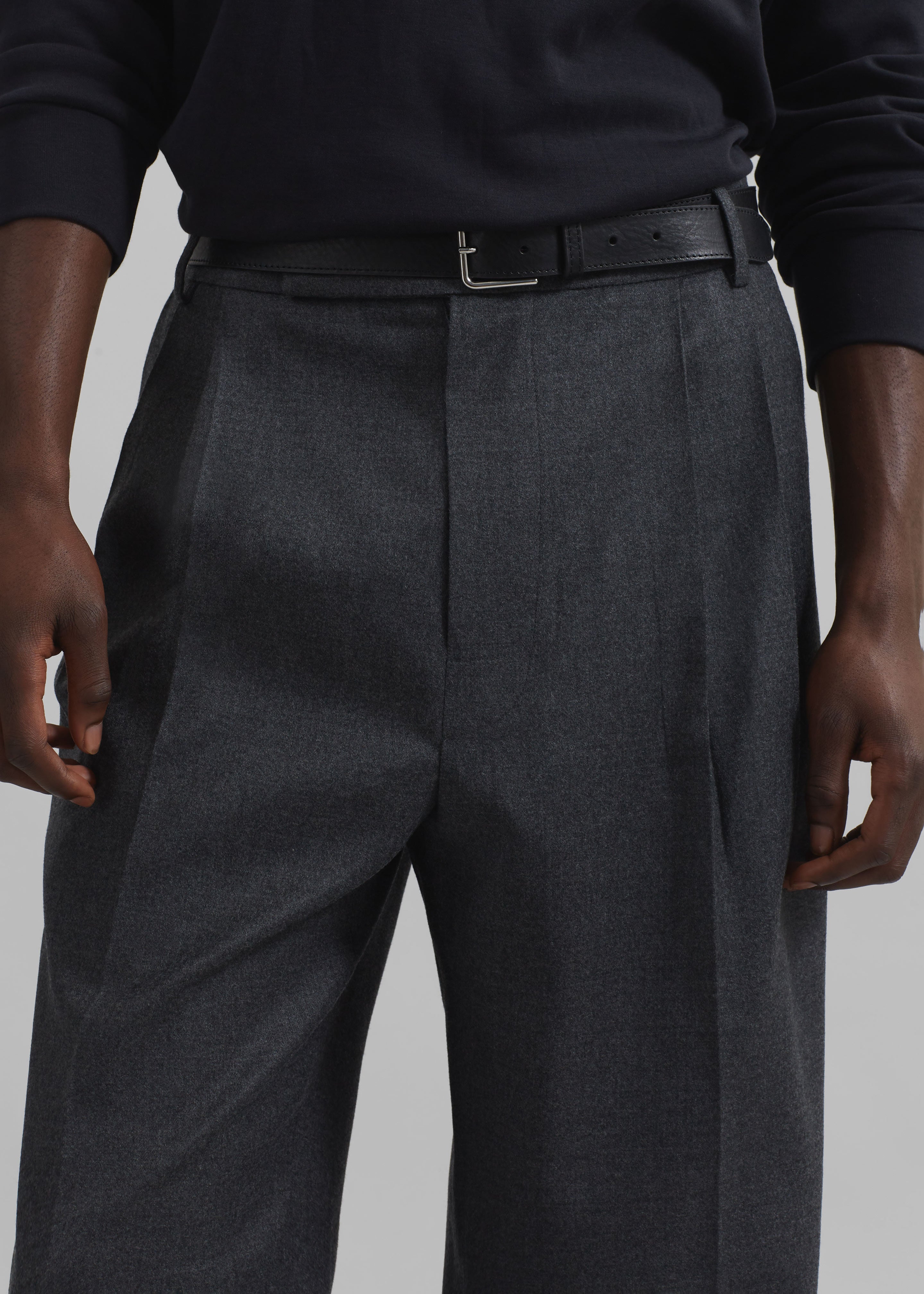 Beo Wool Flannel Suit Pants - Charcoal - 2