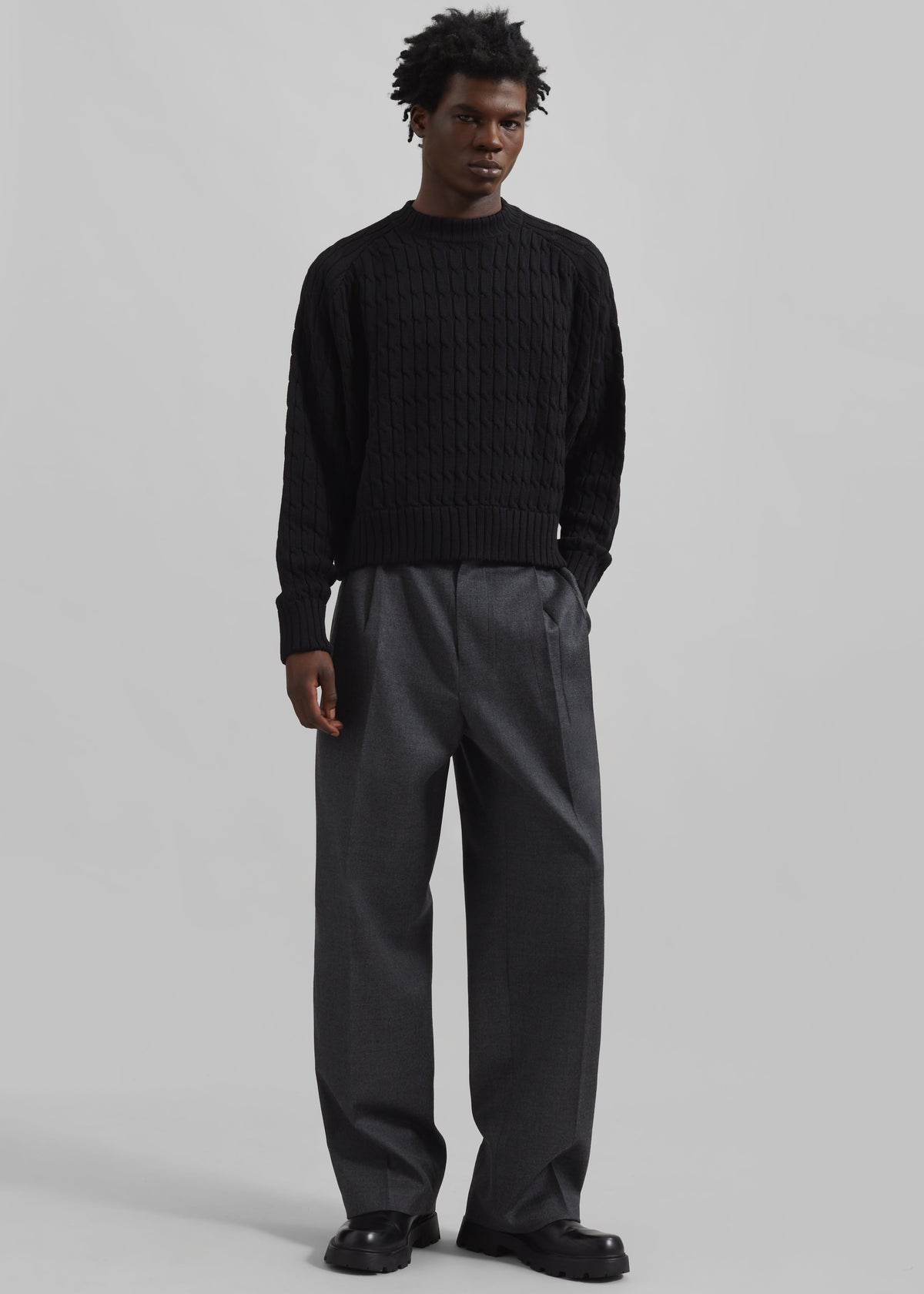Beo Wool Flannel Suit Pants - Charcoal - 5