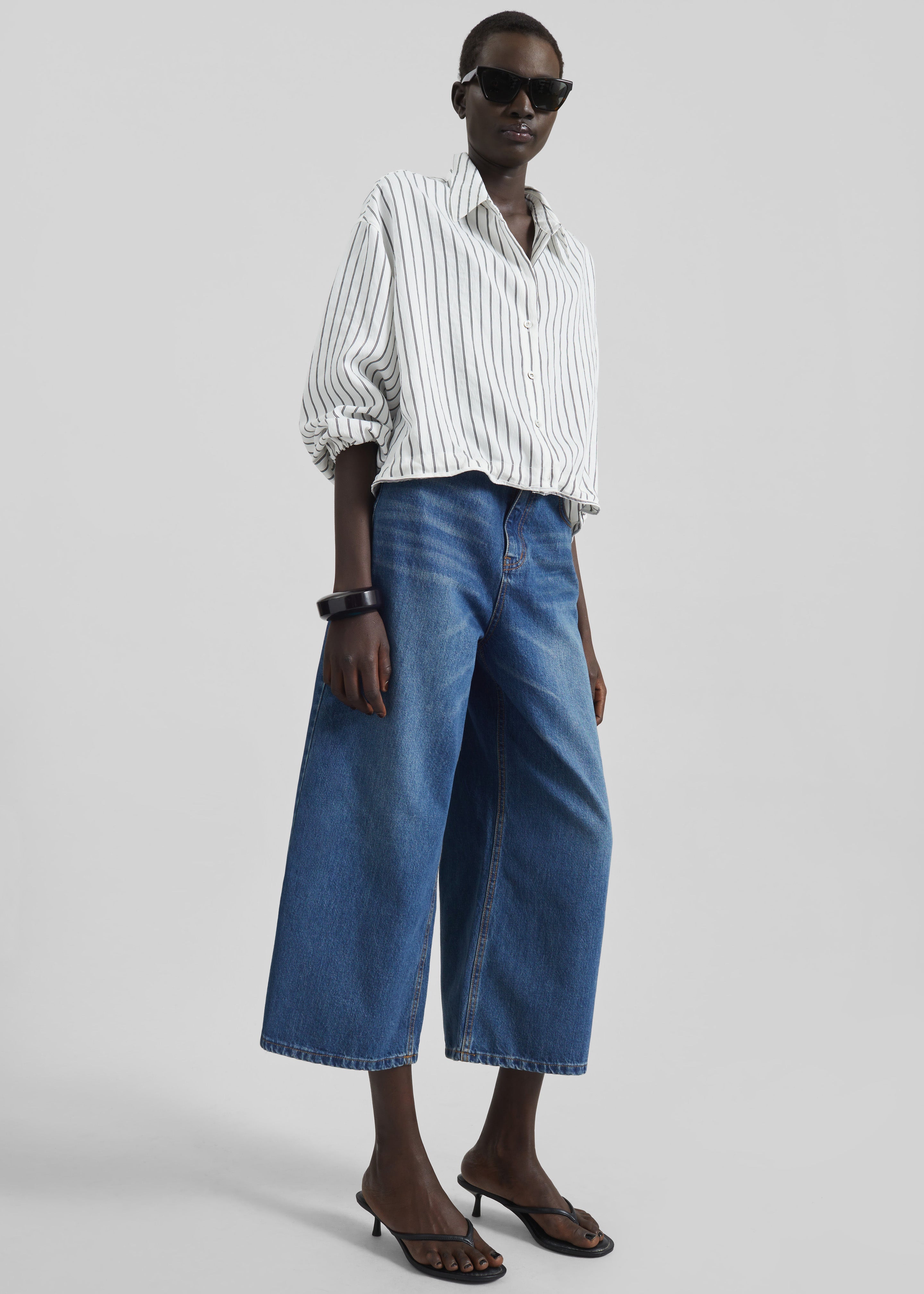Besdon Denim Culottes - Medium Wash - 4