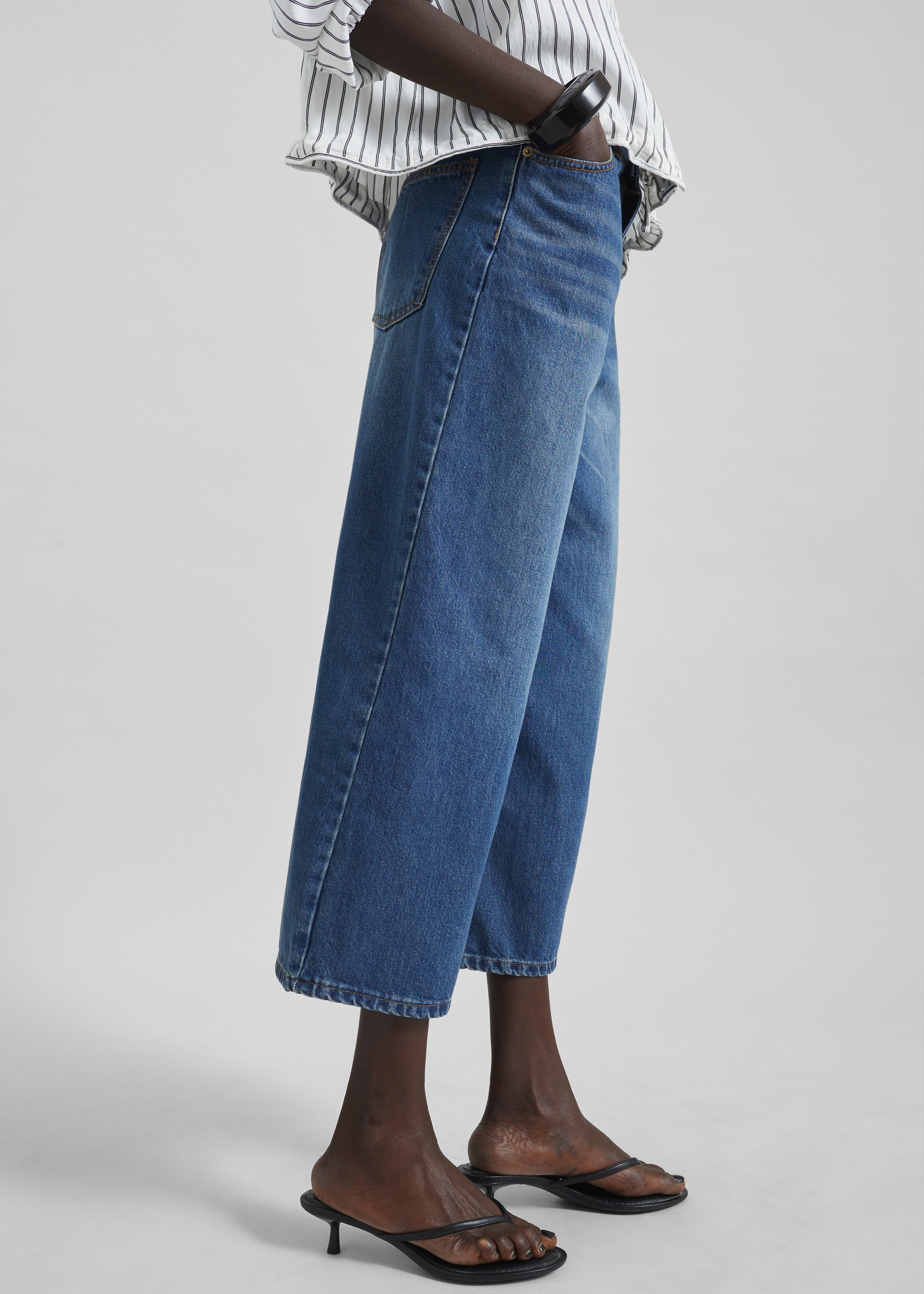 Besdon Denim Culottes - Medium Wash - 3