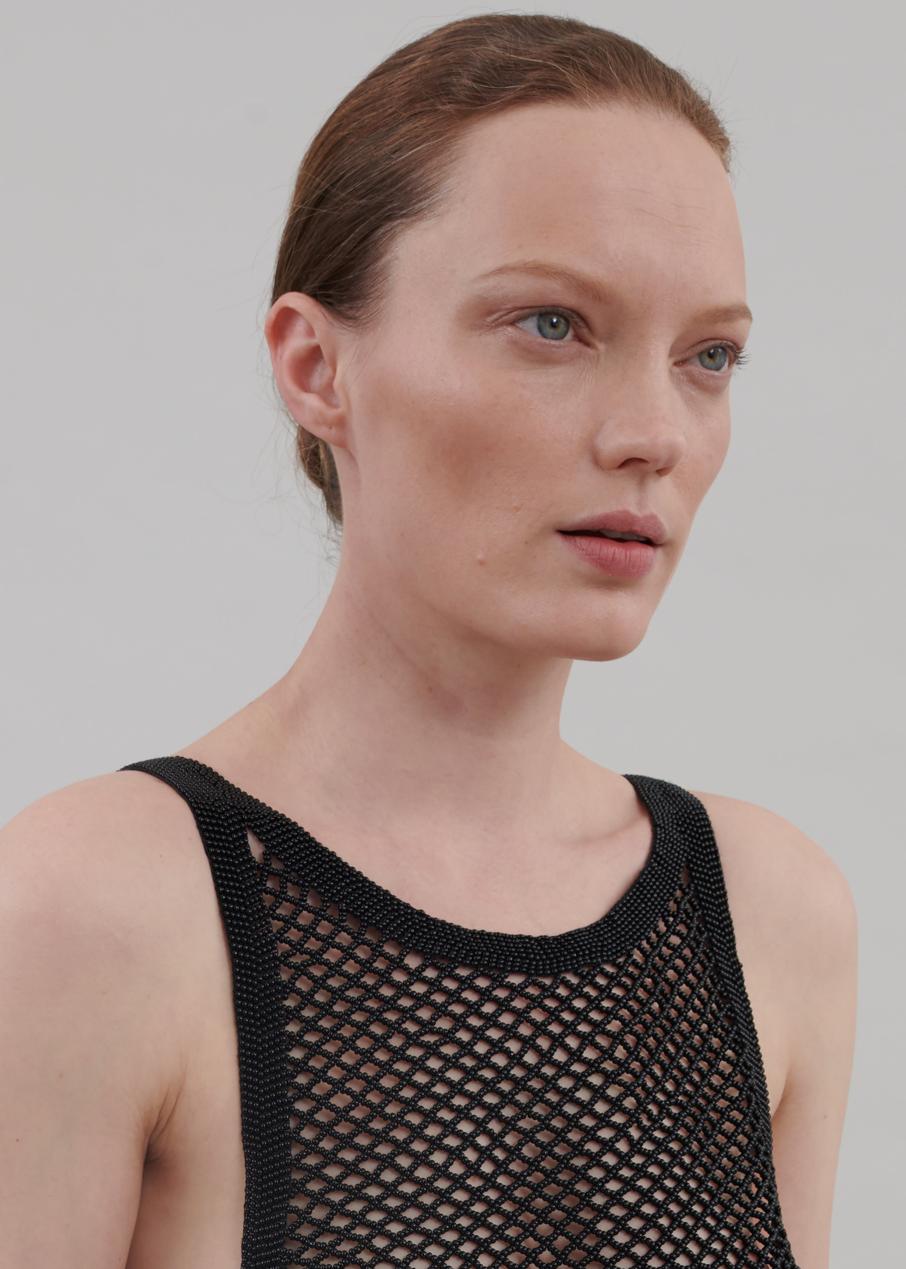 Bevza Beaded Tank Top - Black - 6