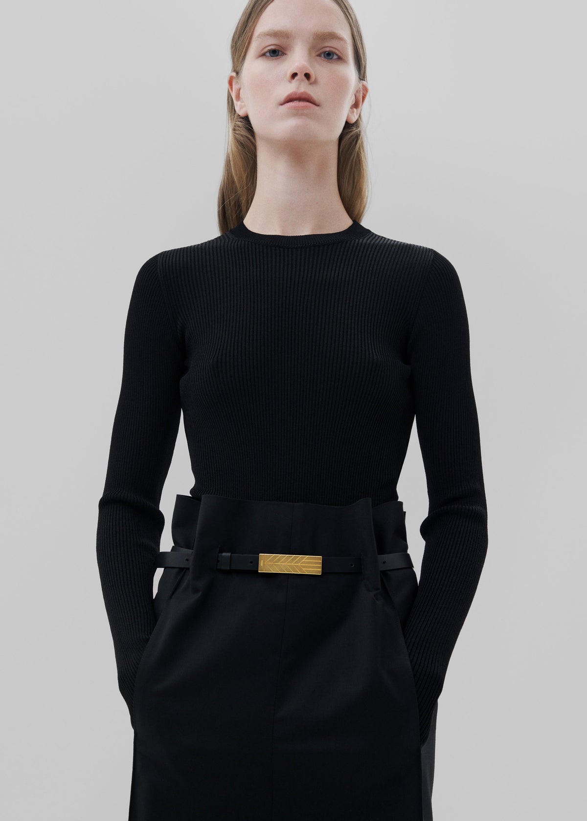 Bevza Belt With Spikelet Buckle - Black/Gold - 2