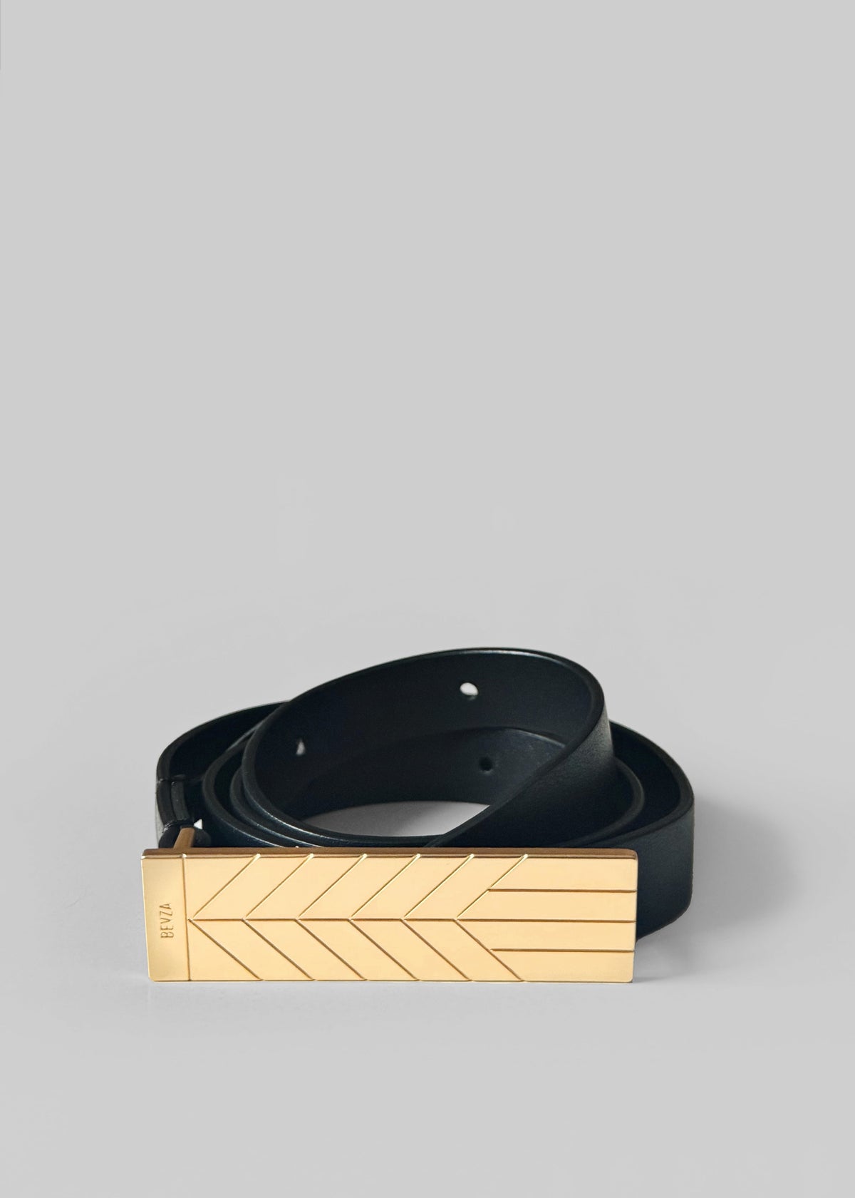 Bevza Belt With Spikelet Buckle - Black/Gold - 1