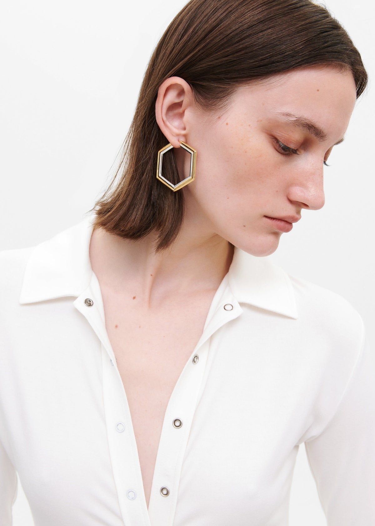 Bevza Big Honeycomb Hoops - Gold/Silver - 2