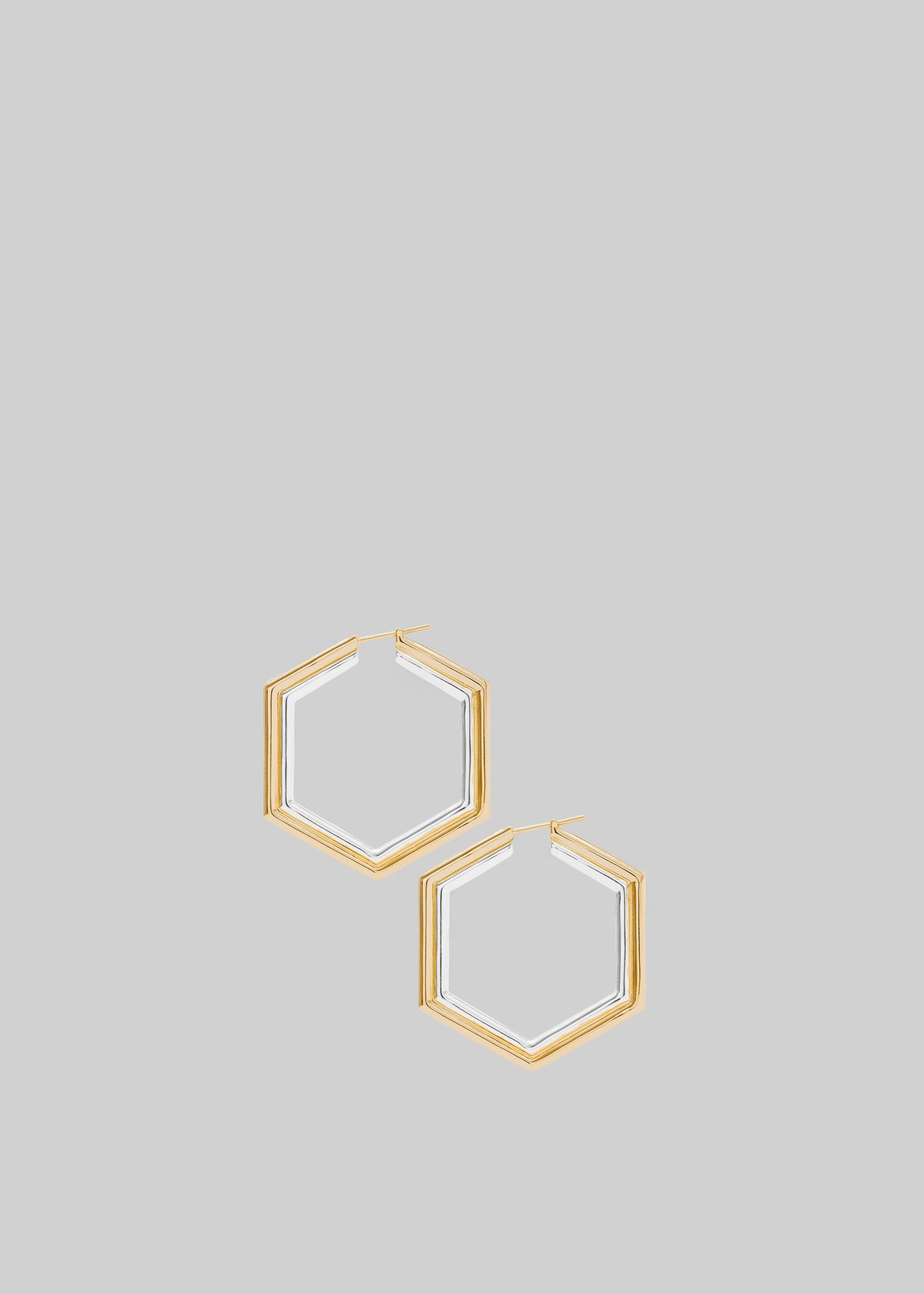 Bevza Big Honeycomb Hoops - Gold/Silver - 1