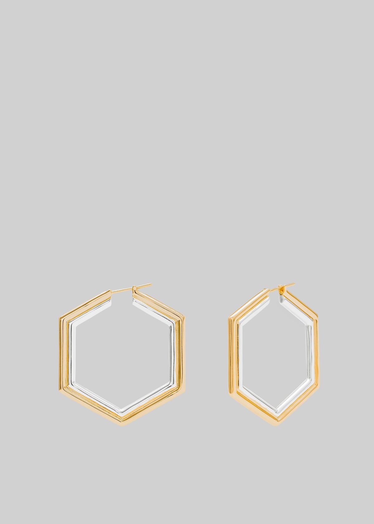 Bevza Big Honeycomb Hoops - Gold/Silver - 4