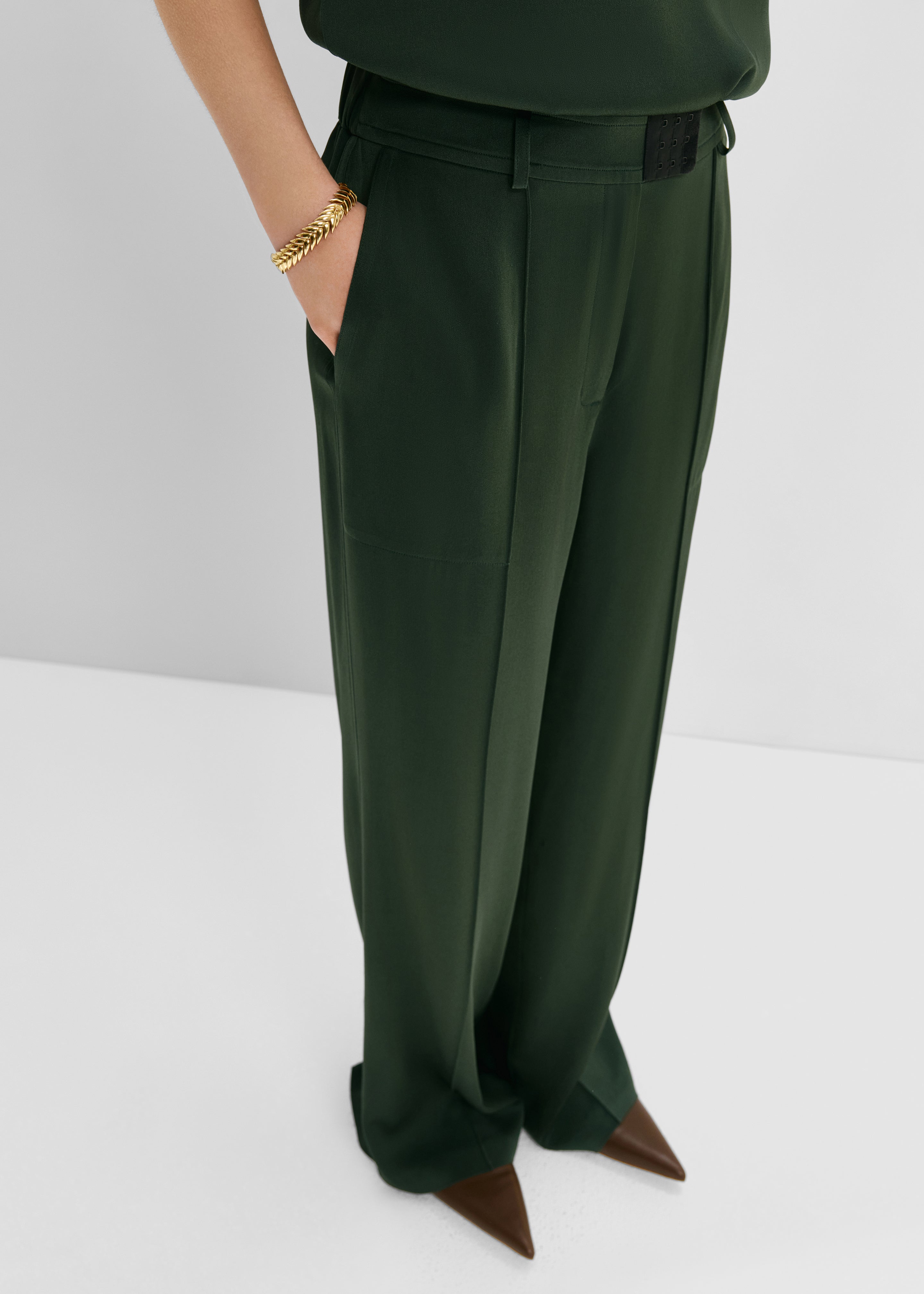 Bevza Bra Closure Trousers - Dark Green - 2