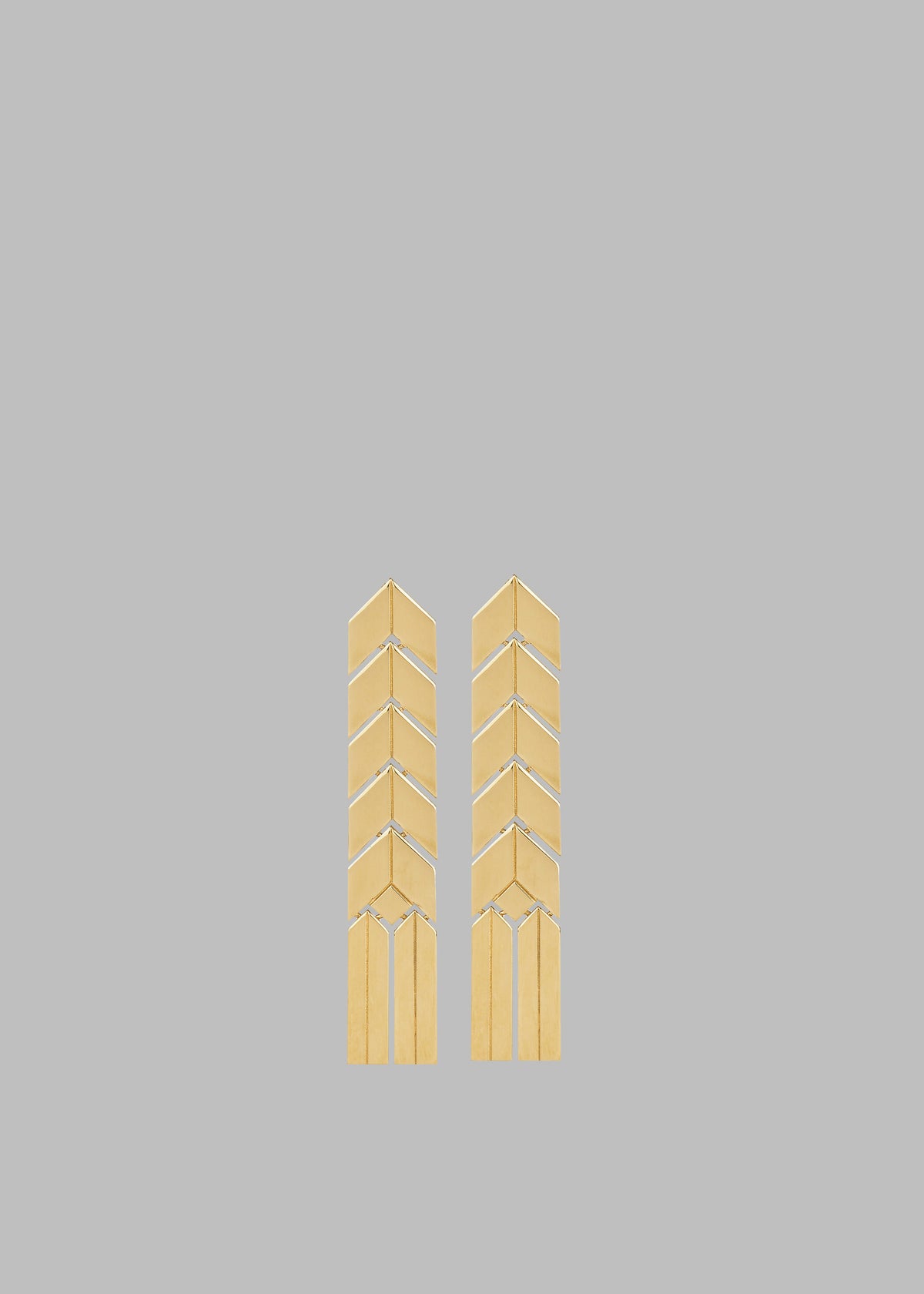 Bevza Flat Spikelet Earrings - Gold - 6