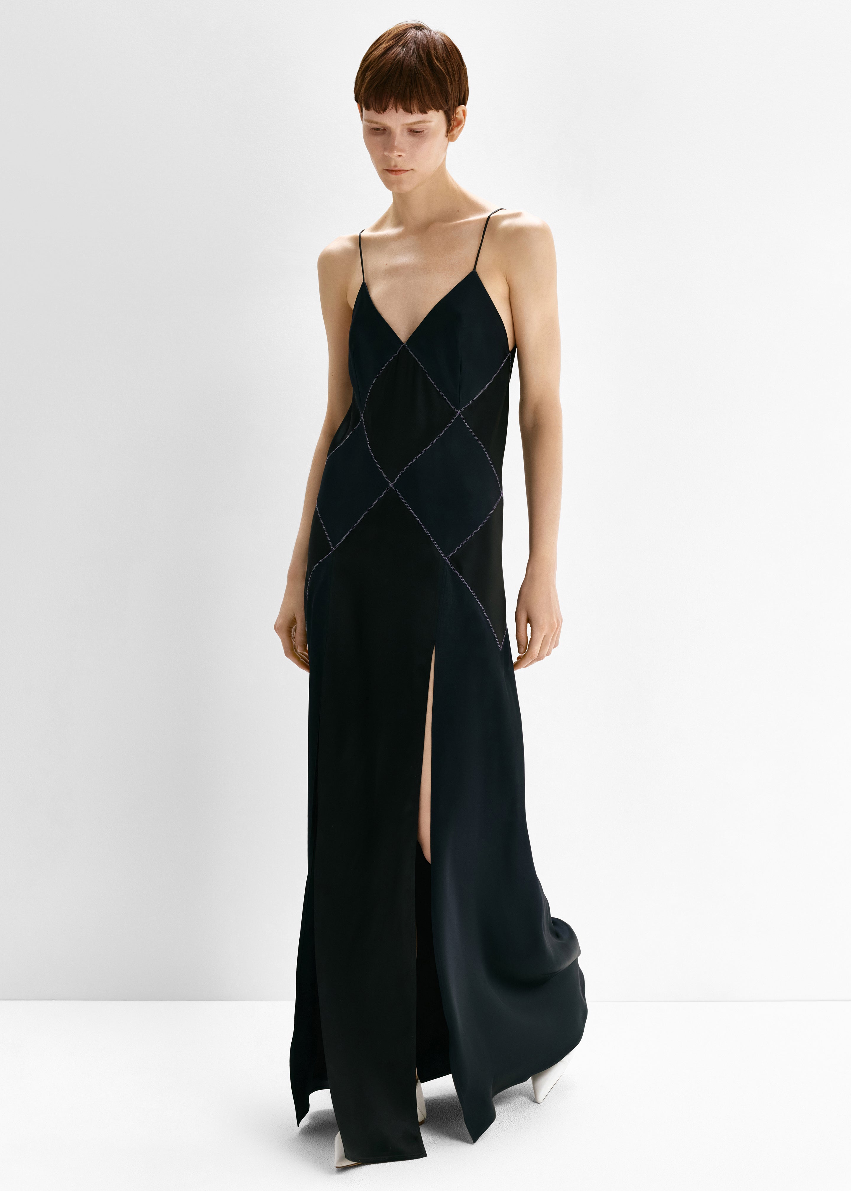 Bevza Rhombuses Dress - Dark Ink Navy/Black - 1