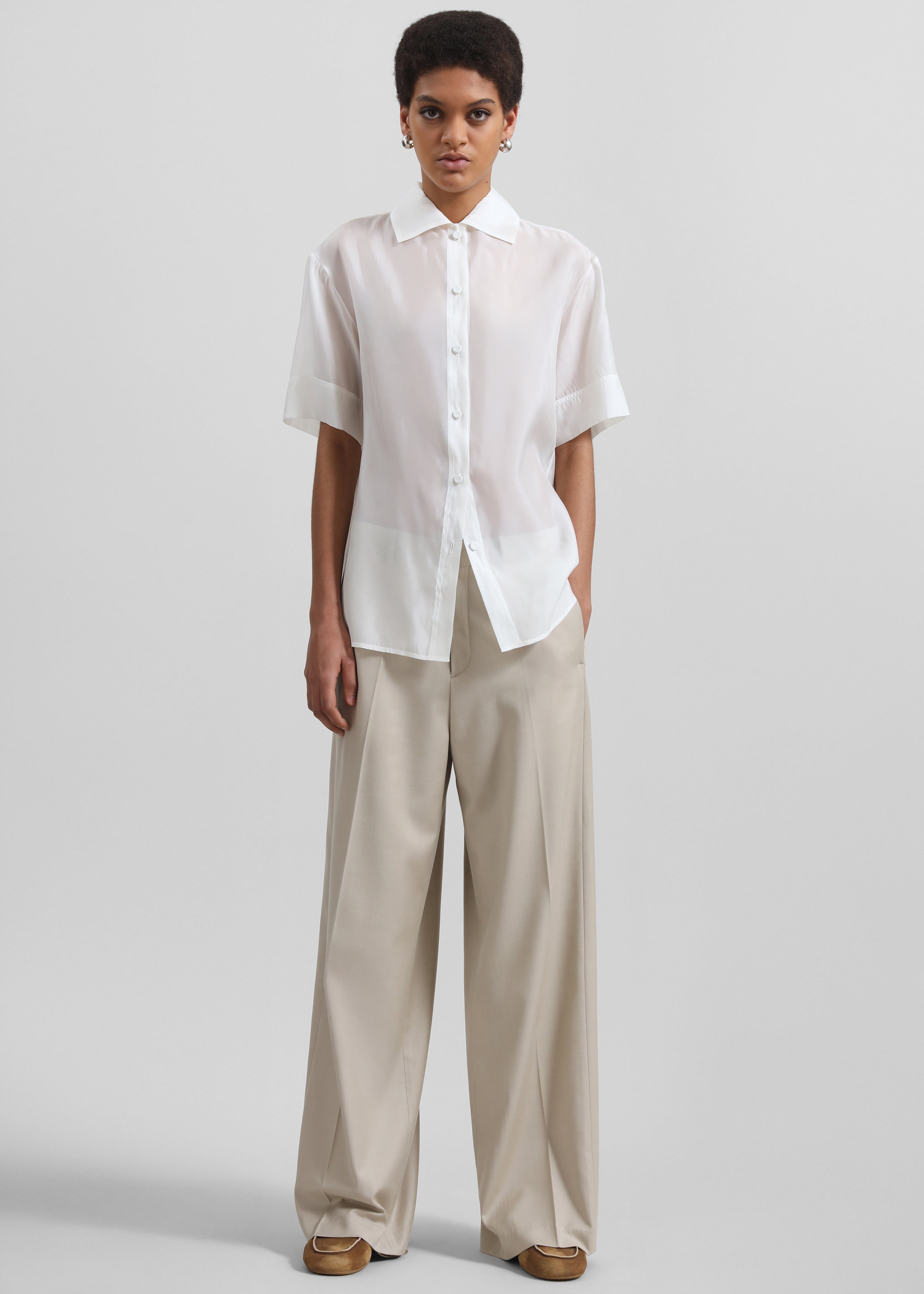 Bevza Sheer Shirt - Vanilla Ivory - 2