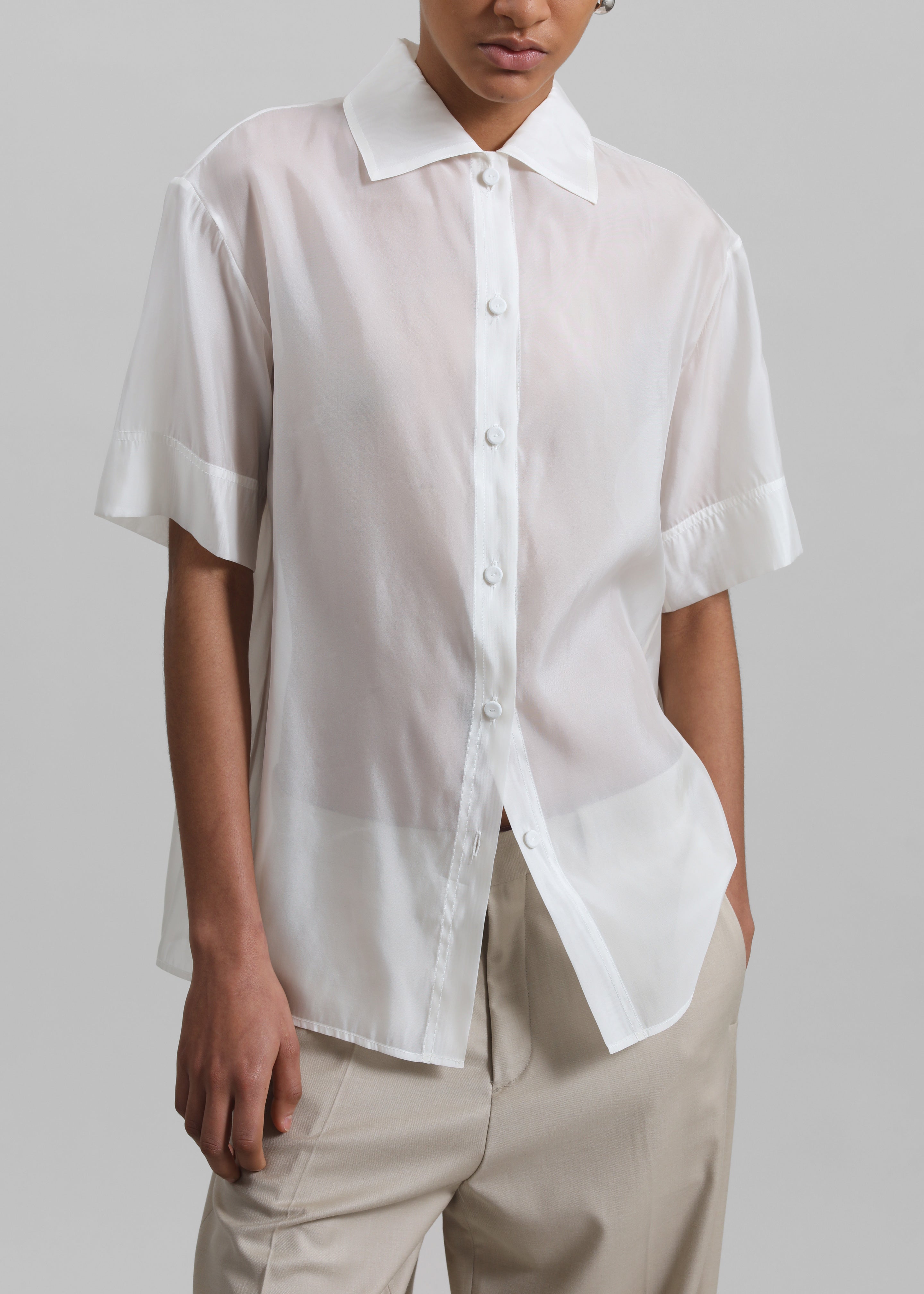 Bevza Sheer Shirt - Vanilla Ivory - 4