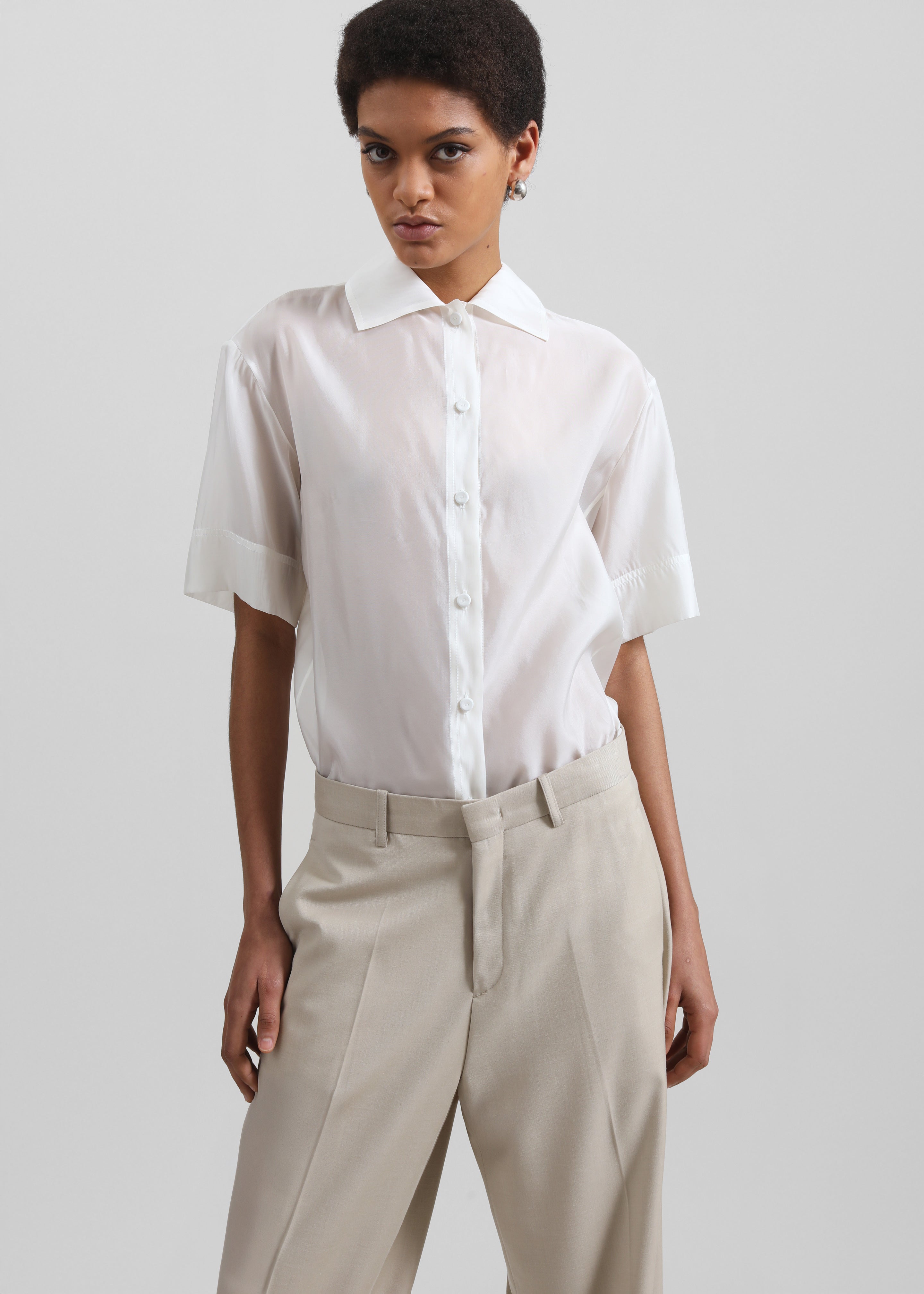 Bevza Sheer Shirt - Vanilla Ivory - 3