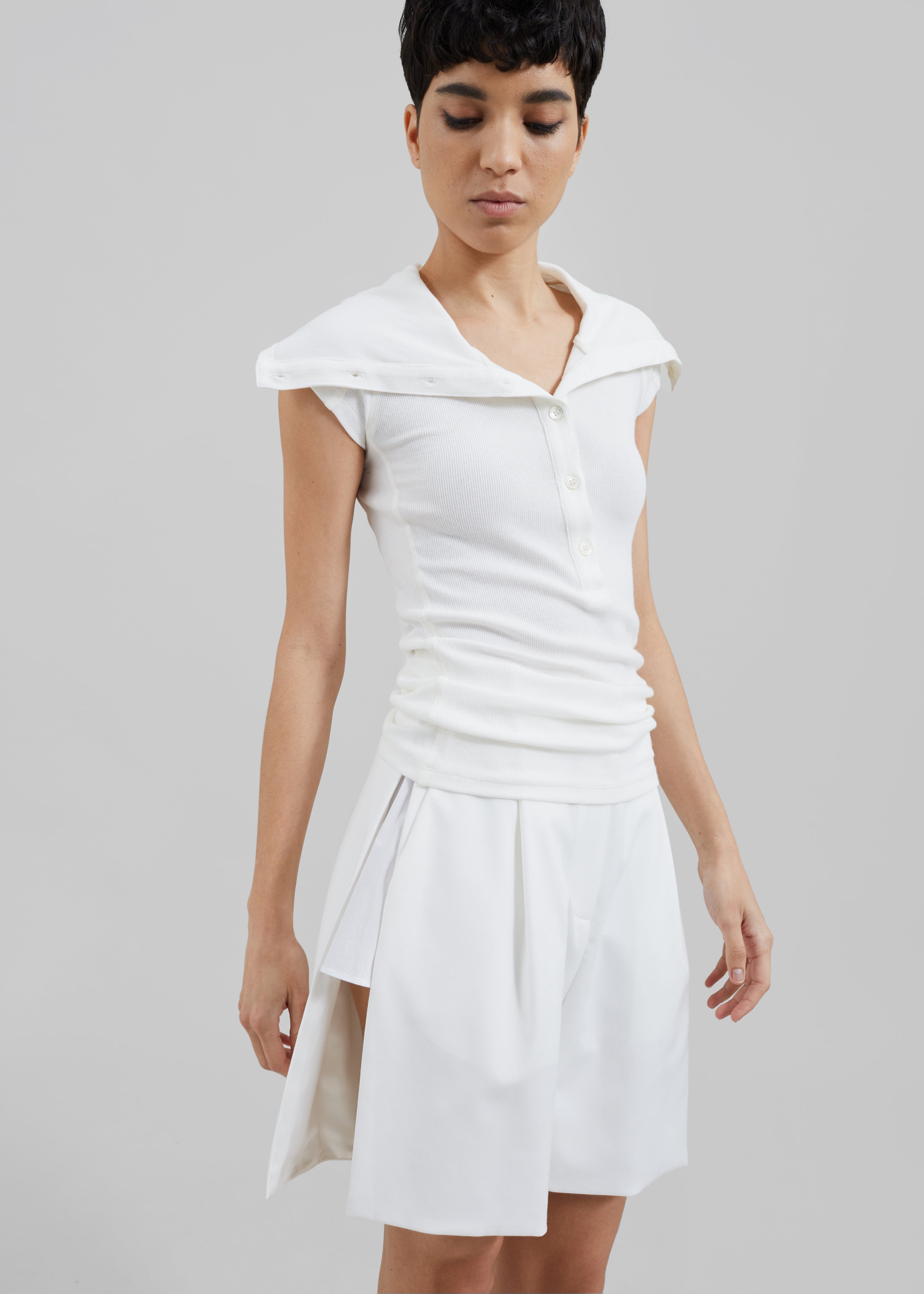 Bevza Shorts With Slits - Ivory - 9