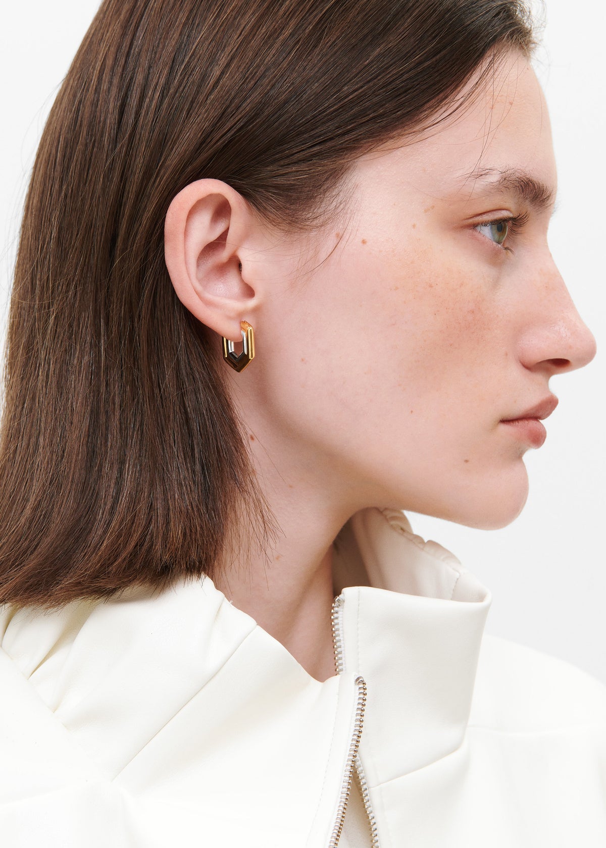 Bevza Small Honeycomb Hoops - Gold/Silver - 1