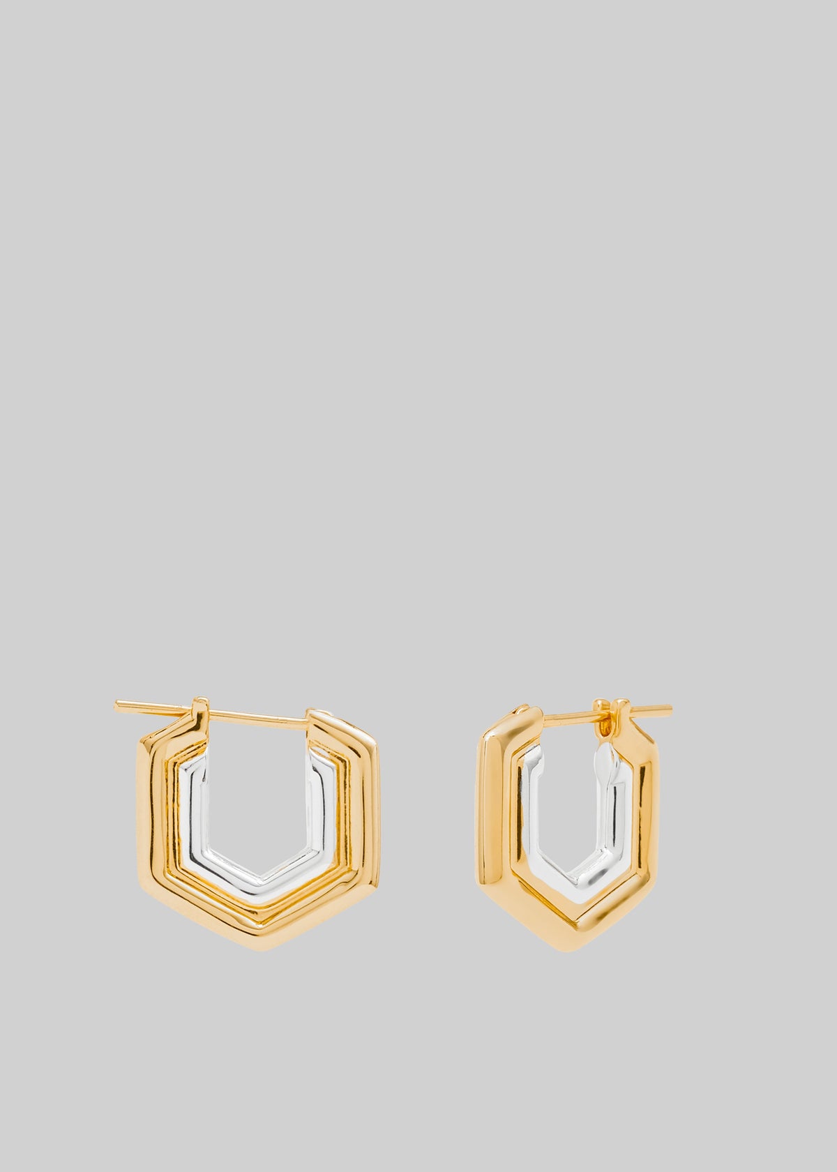 Bevza Small Honeycomb Hoops - Gold/Silver - 2