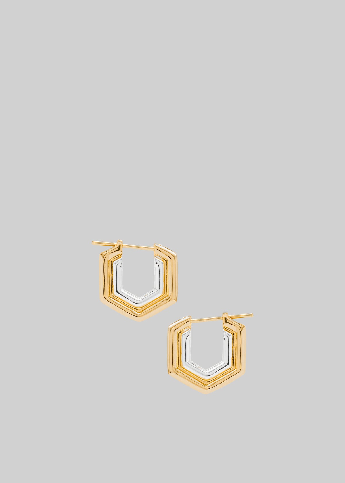 Bevza Small Honeycomb Hoops - Gold/Silver - 3