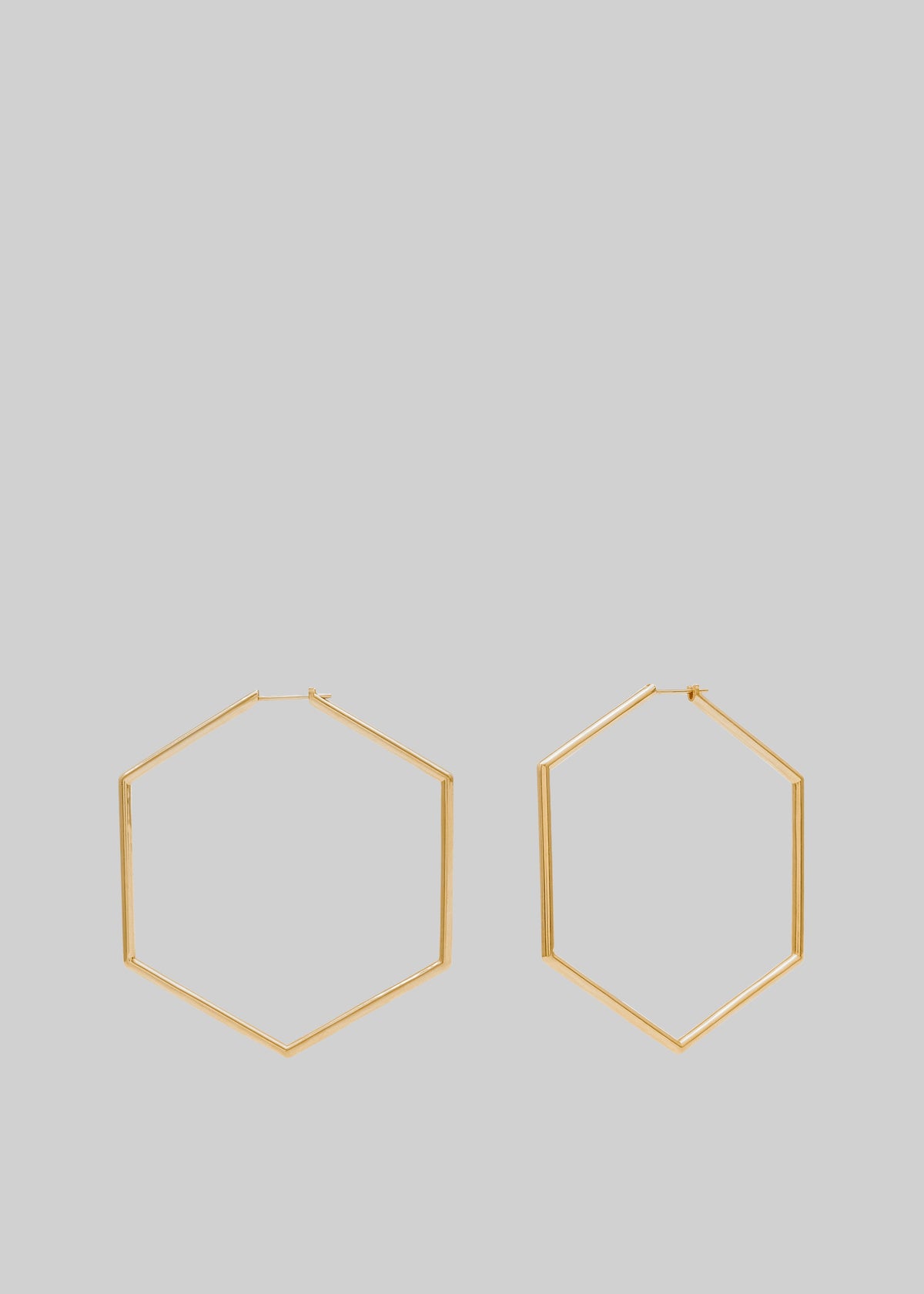 Bevza Thin Honeycomb Hoops - Gold - 2