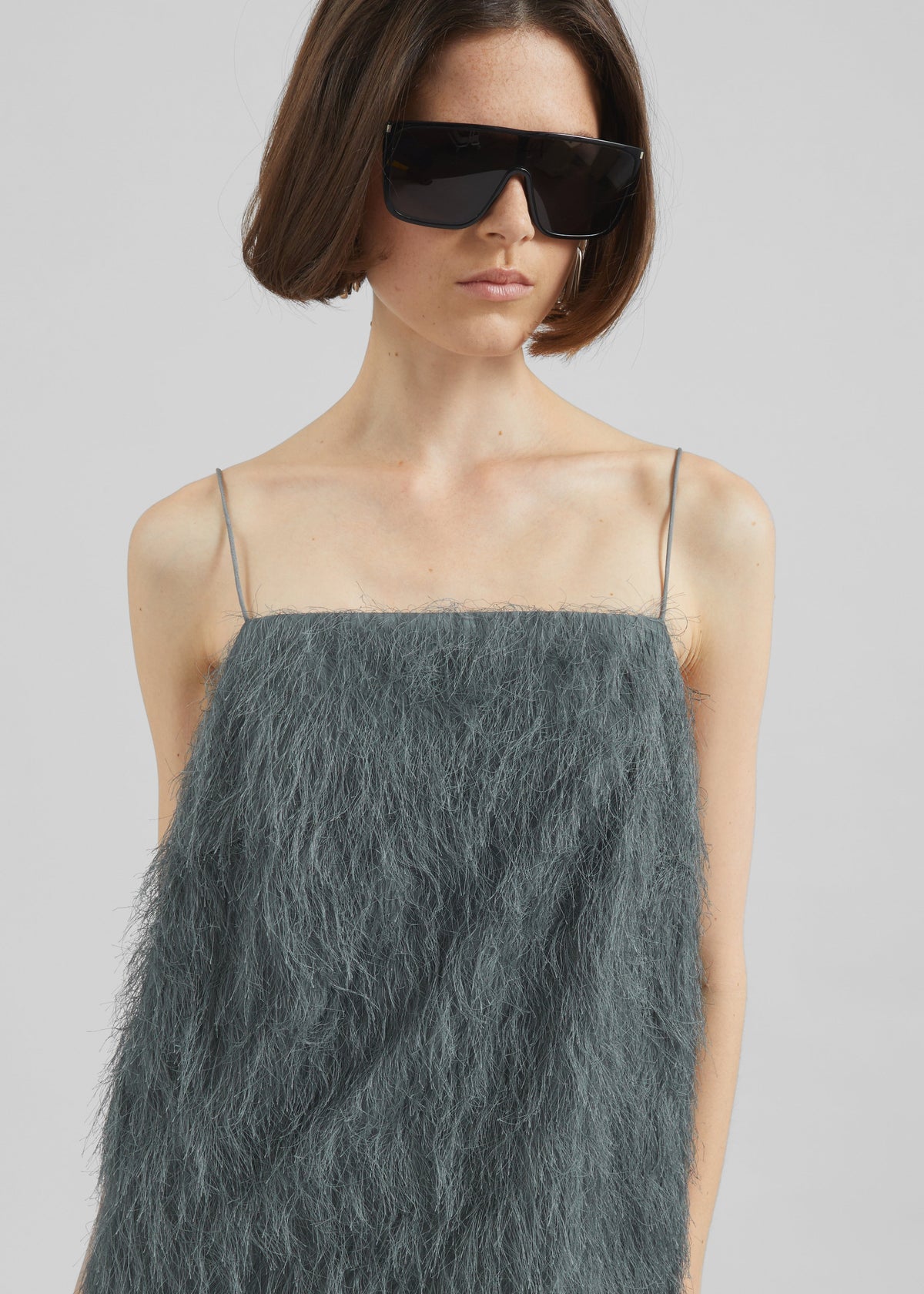 Biarritz Fringed Mini Dress - Storm Grey - 3