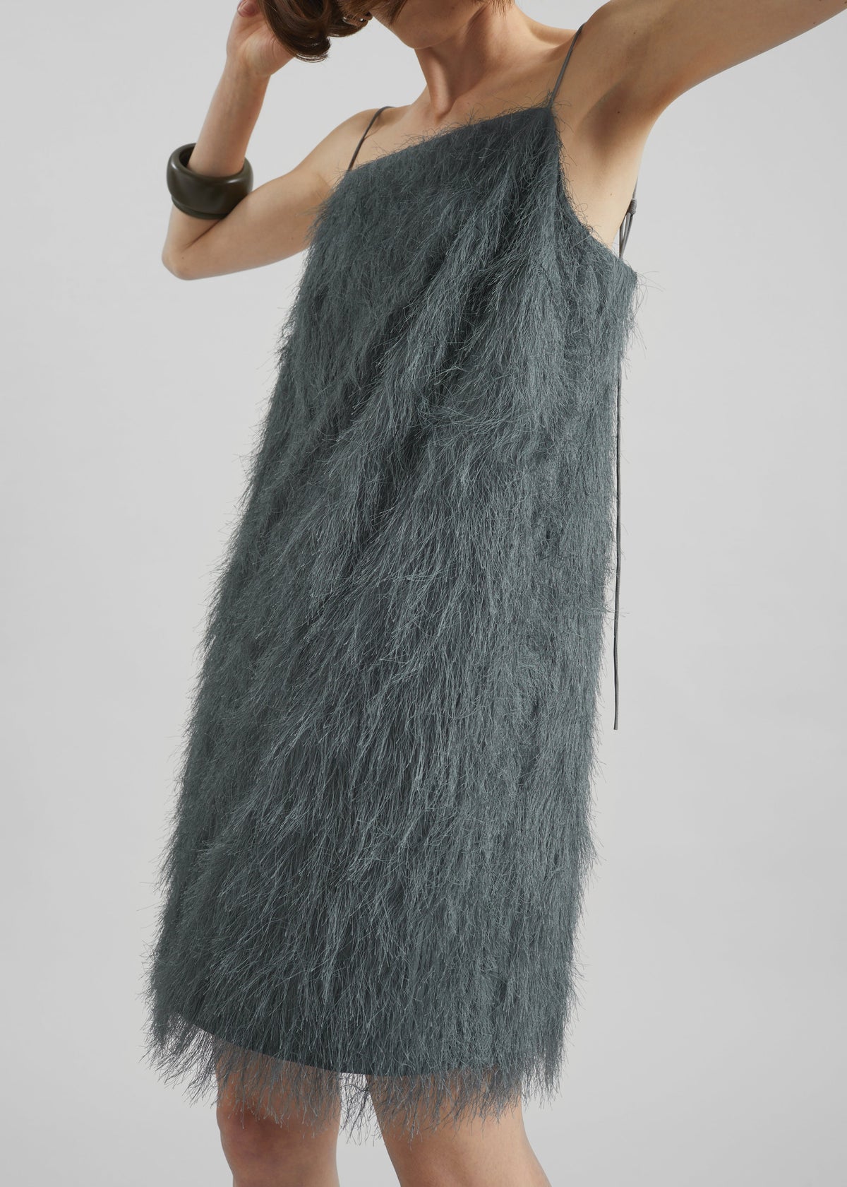 Biarritz Fringed Mini Dress - Storm Grey - 2