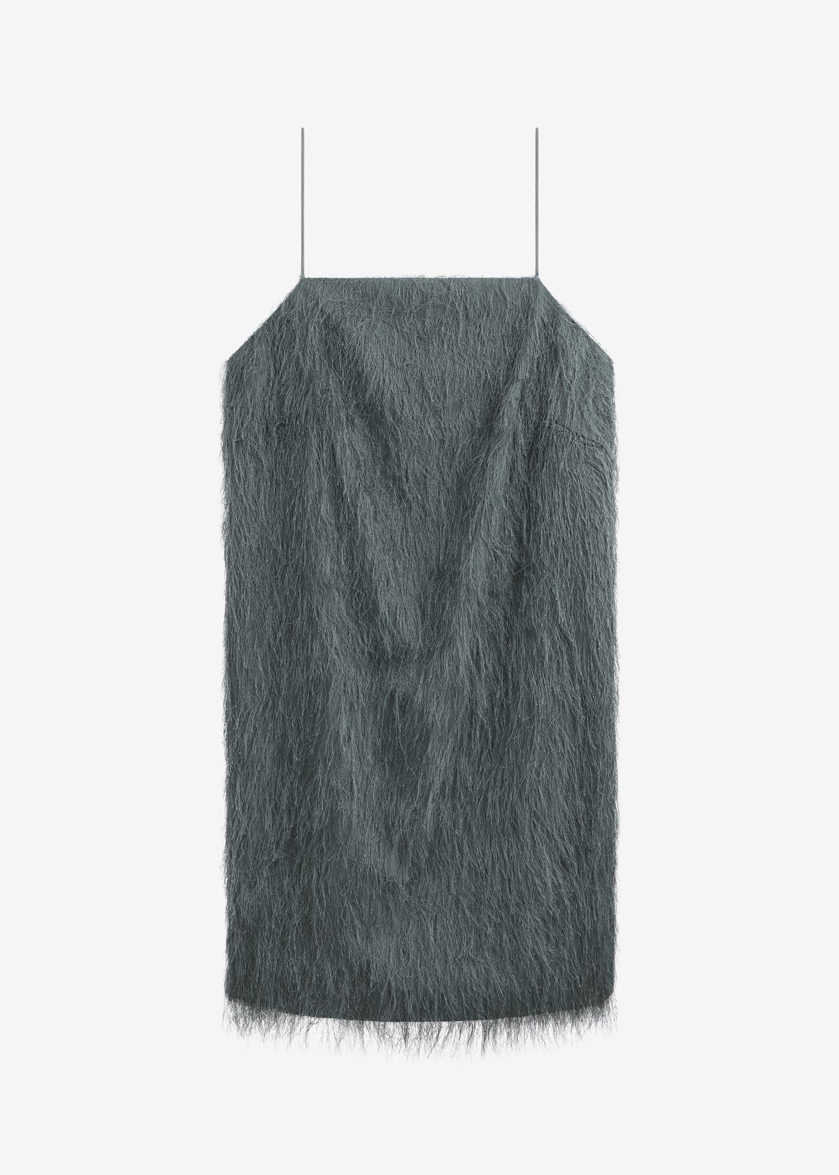 Biarritz Fringed Mini Dress - Storm Grey - 11