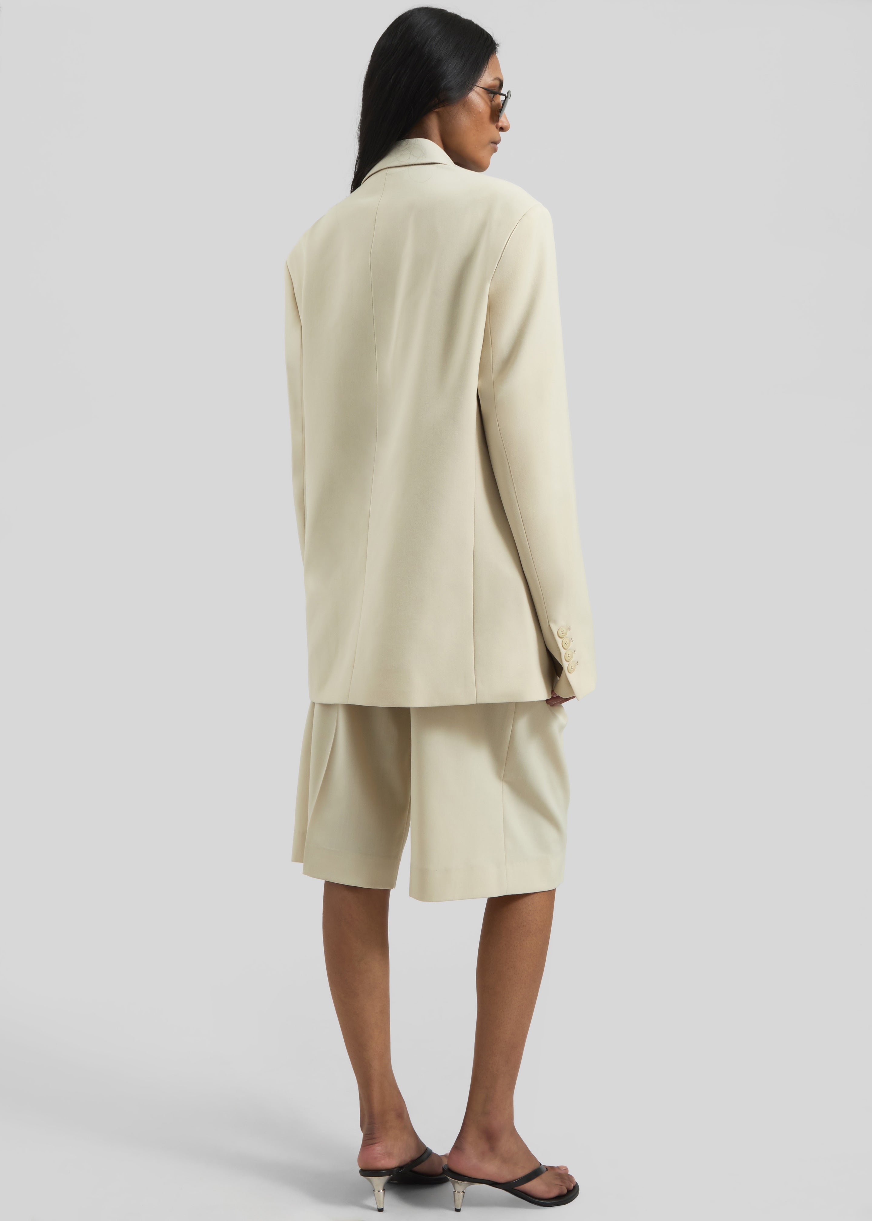 Bilbao Pleated Bermuda Shorts - Cement - 6