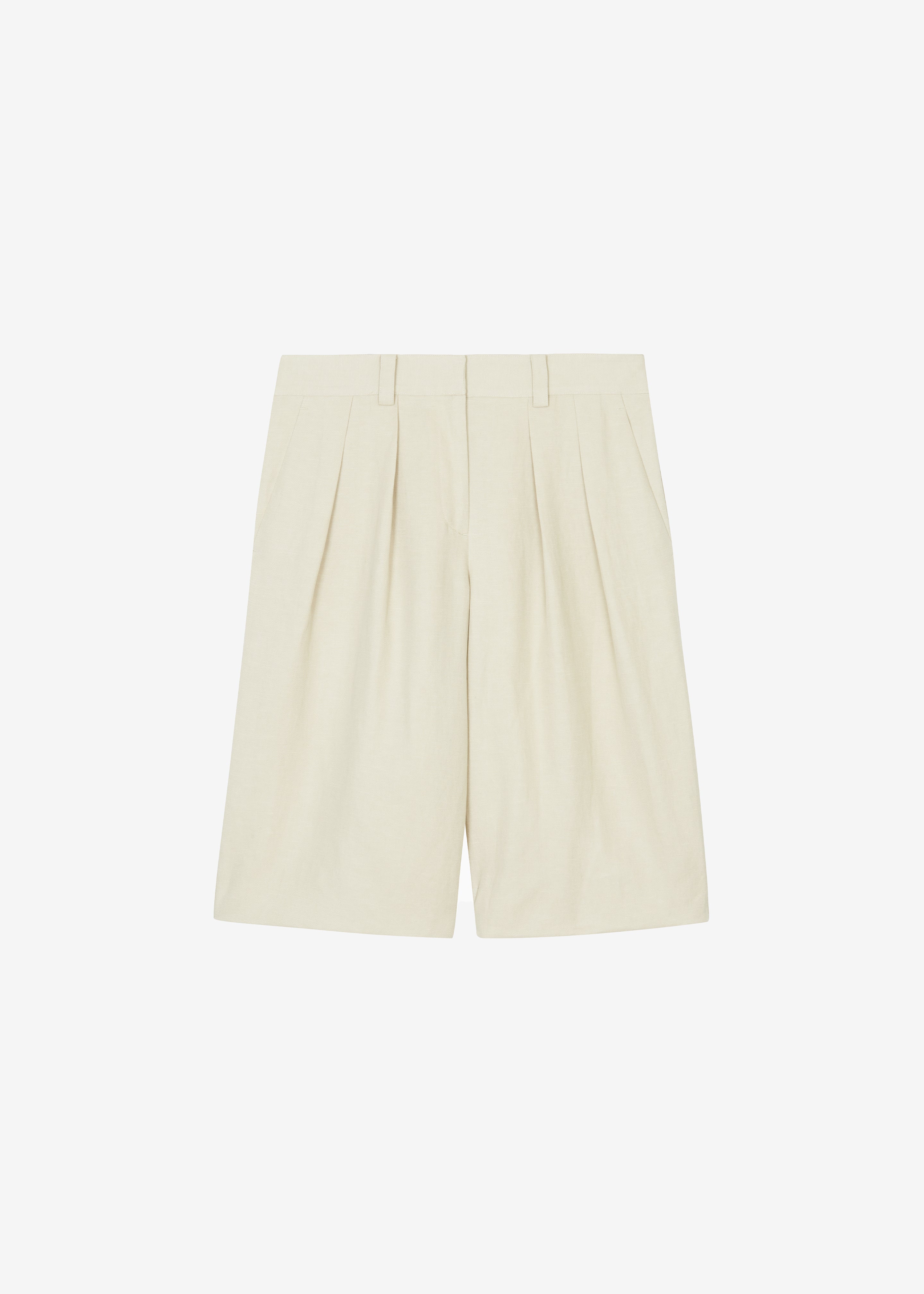 Bilbao Pleated Bermuda Shorts - Cement - 7