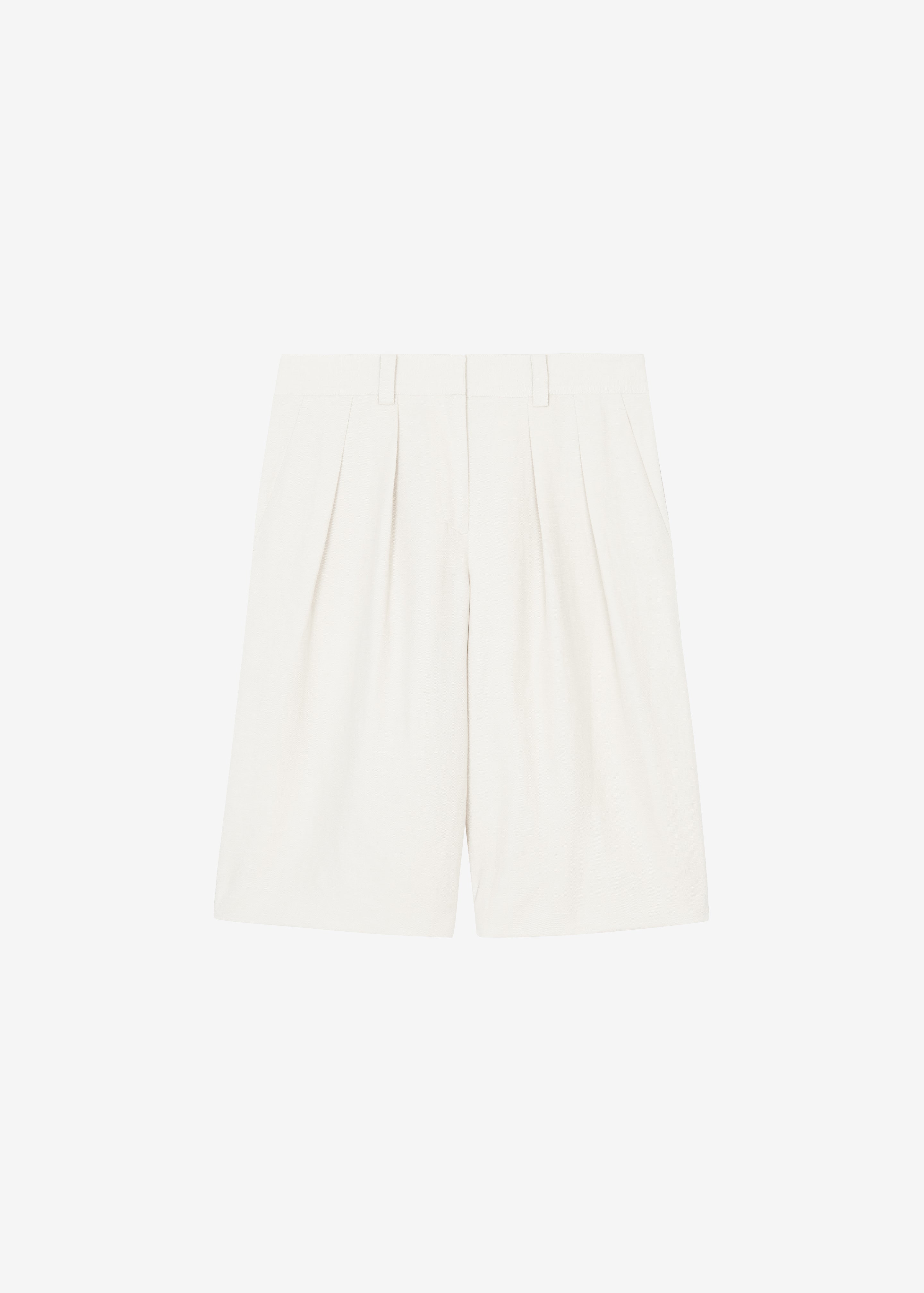 Bilbao Pleated Bermuda Shorts - Off White - 8