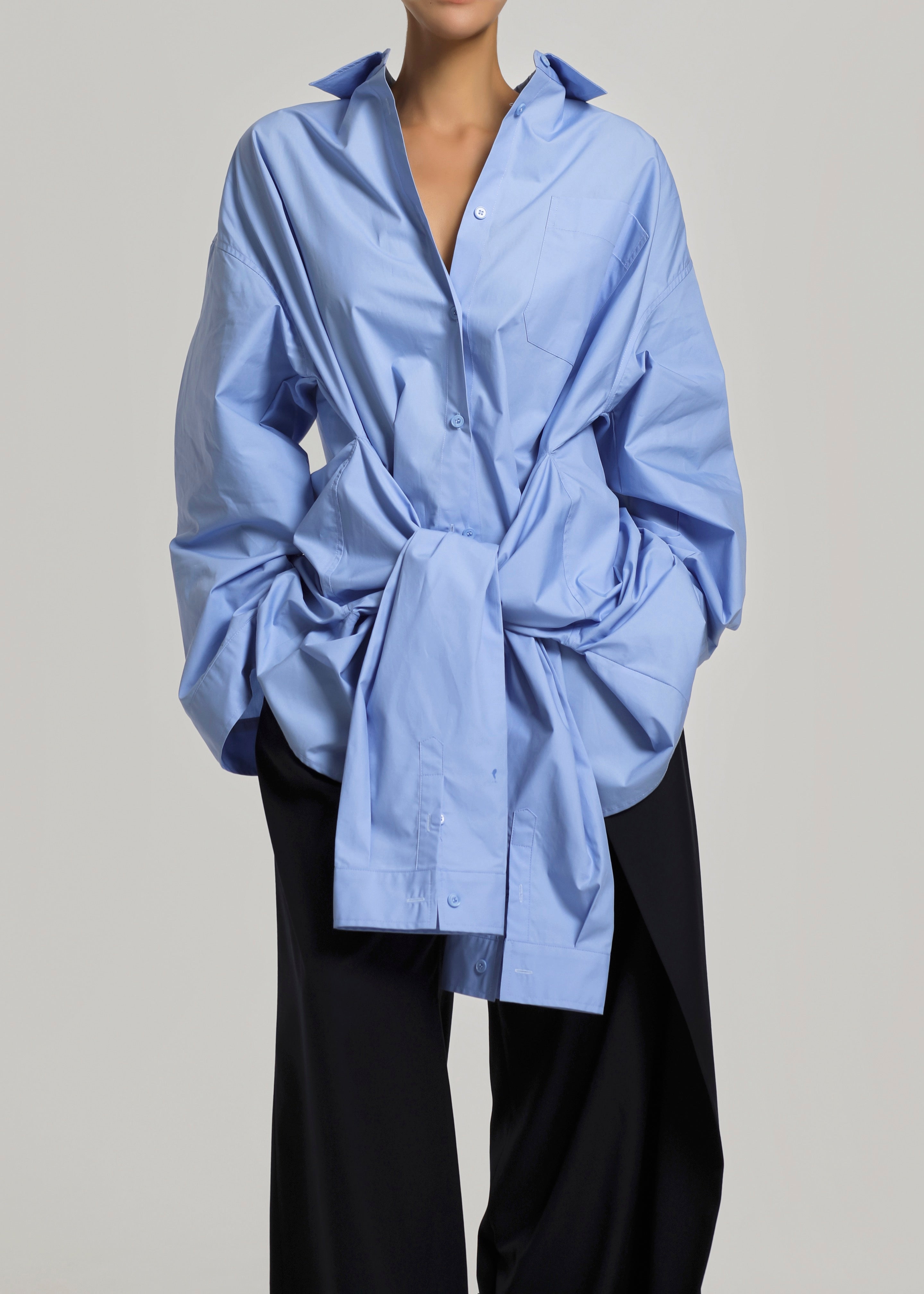 Birkholm Double Sleeve Tie Shirt - Blue - 6