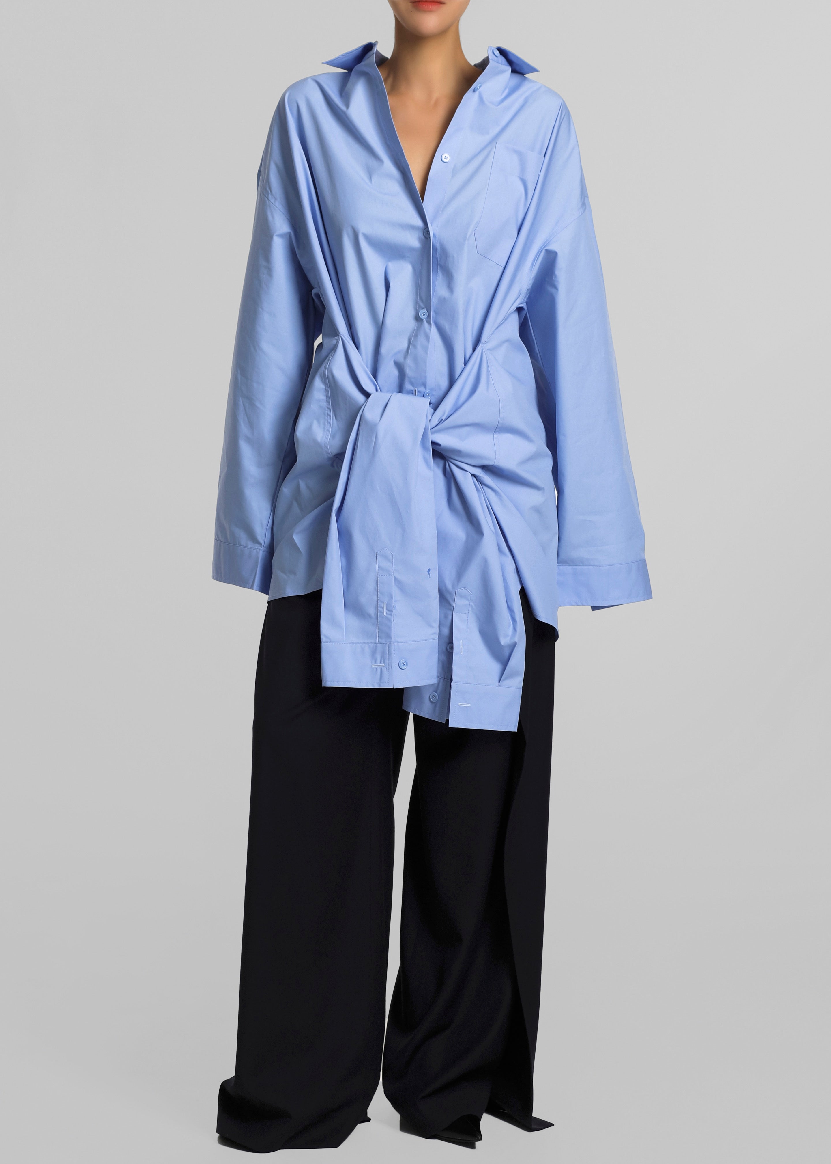 Birkholm Double Sleeve Tie Shirt - Blue - 7