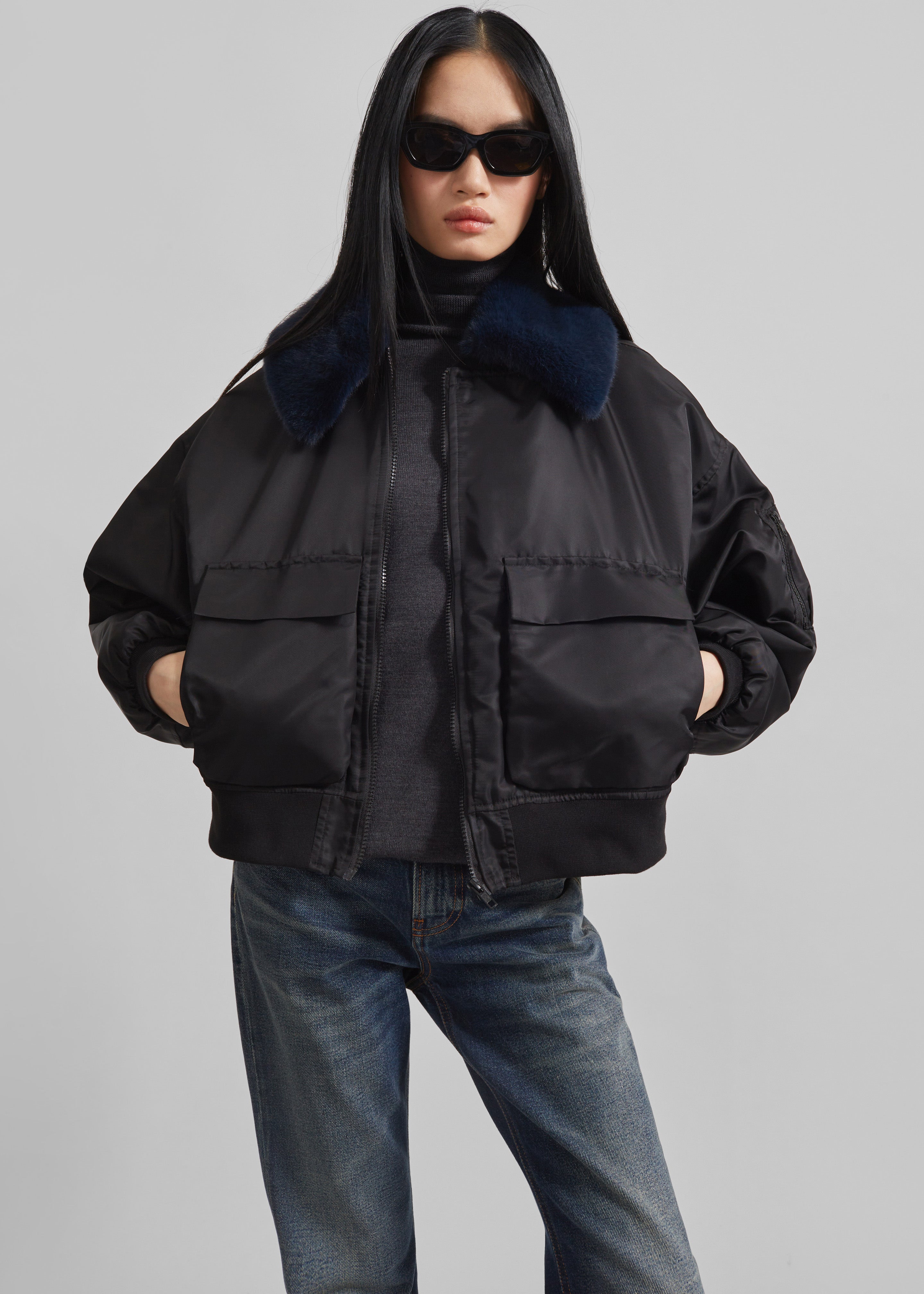 Blenham Bomber Jacket - Black - 1