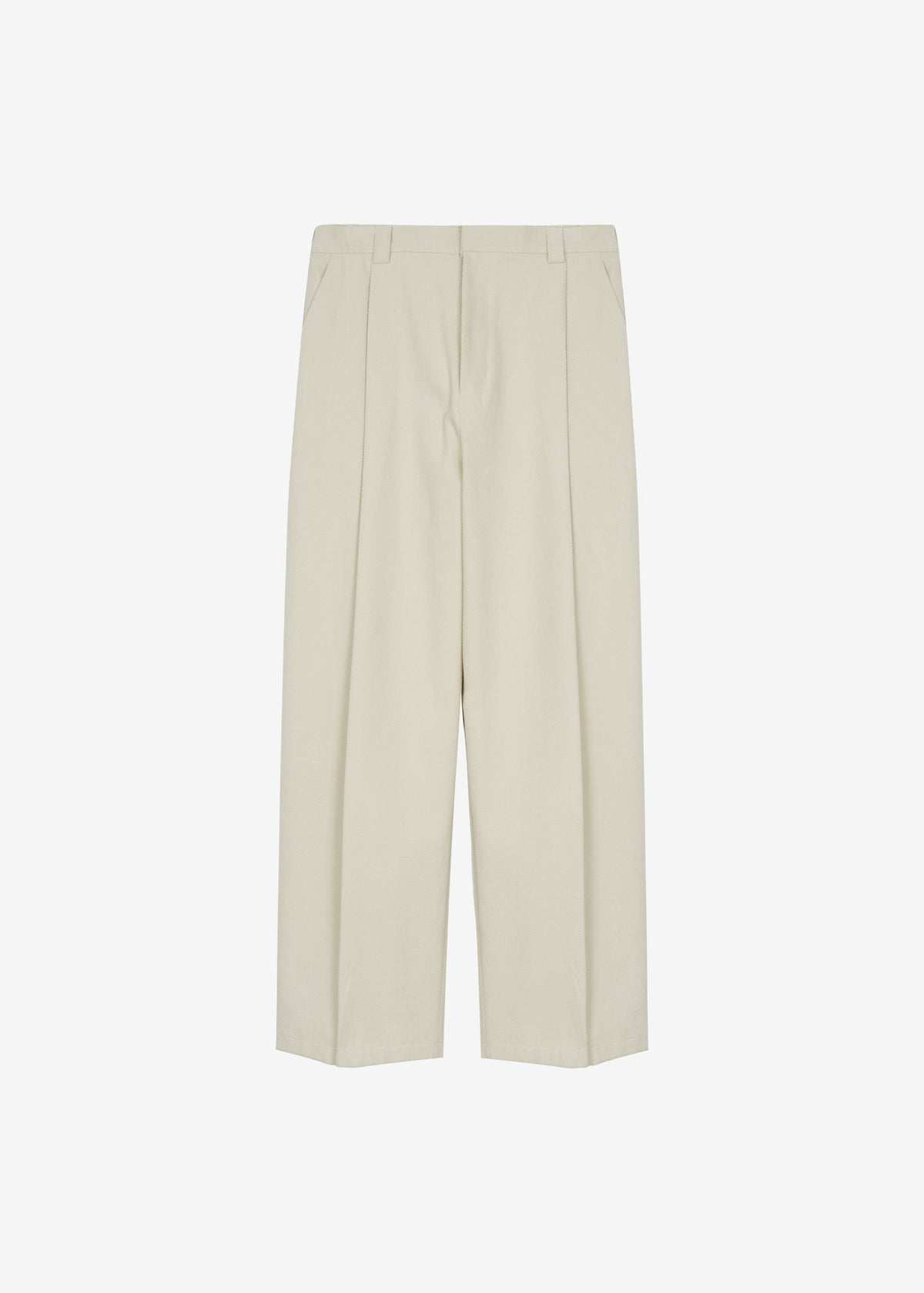 Borken Pleated Twill Pants - Ivory - 10