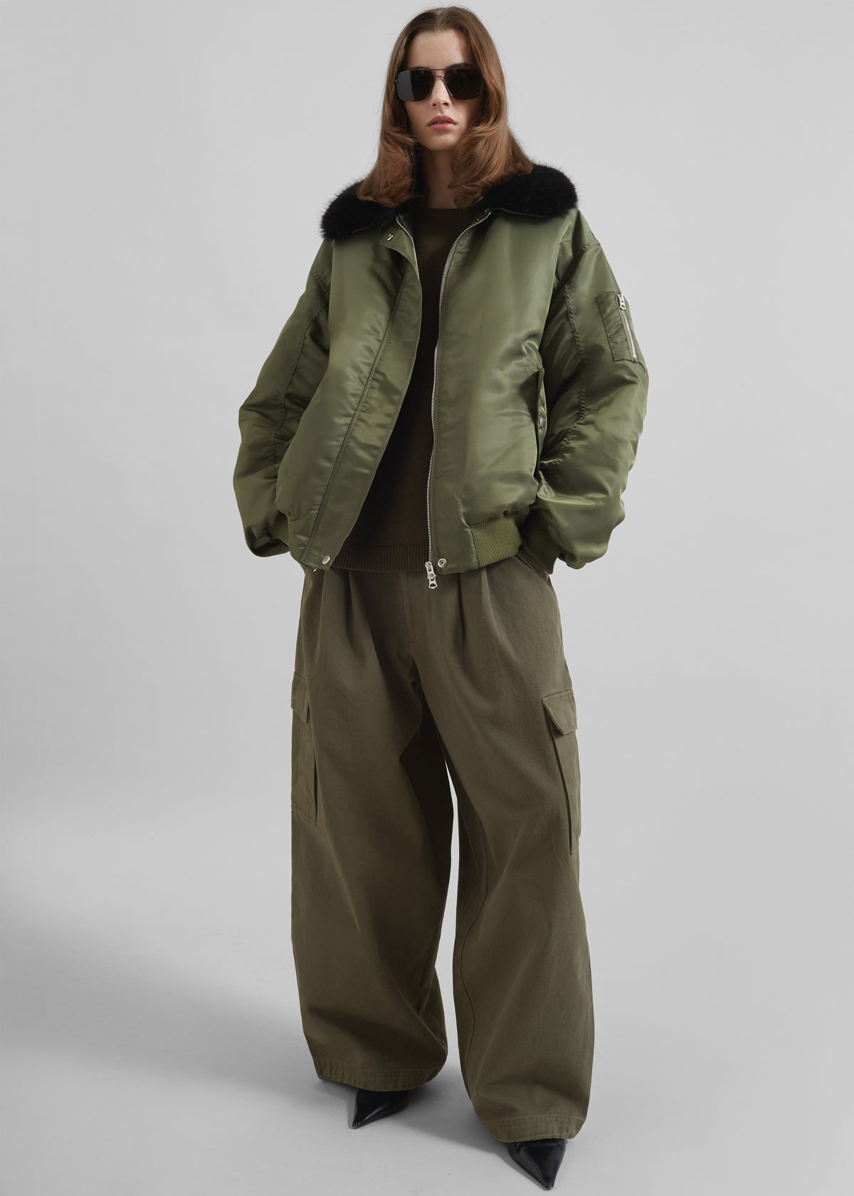 Brecon Padded Bomber Jacket - Olive - 1