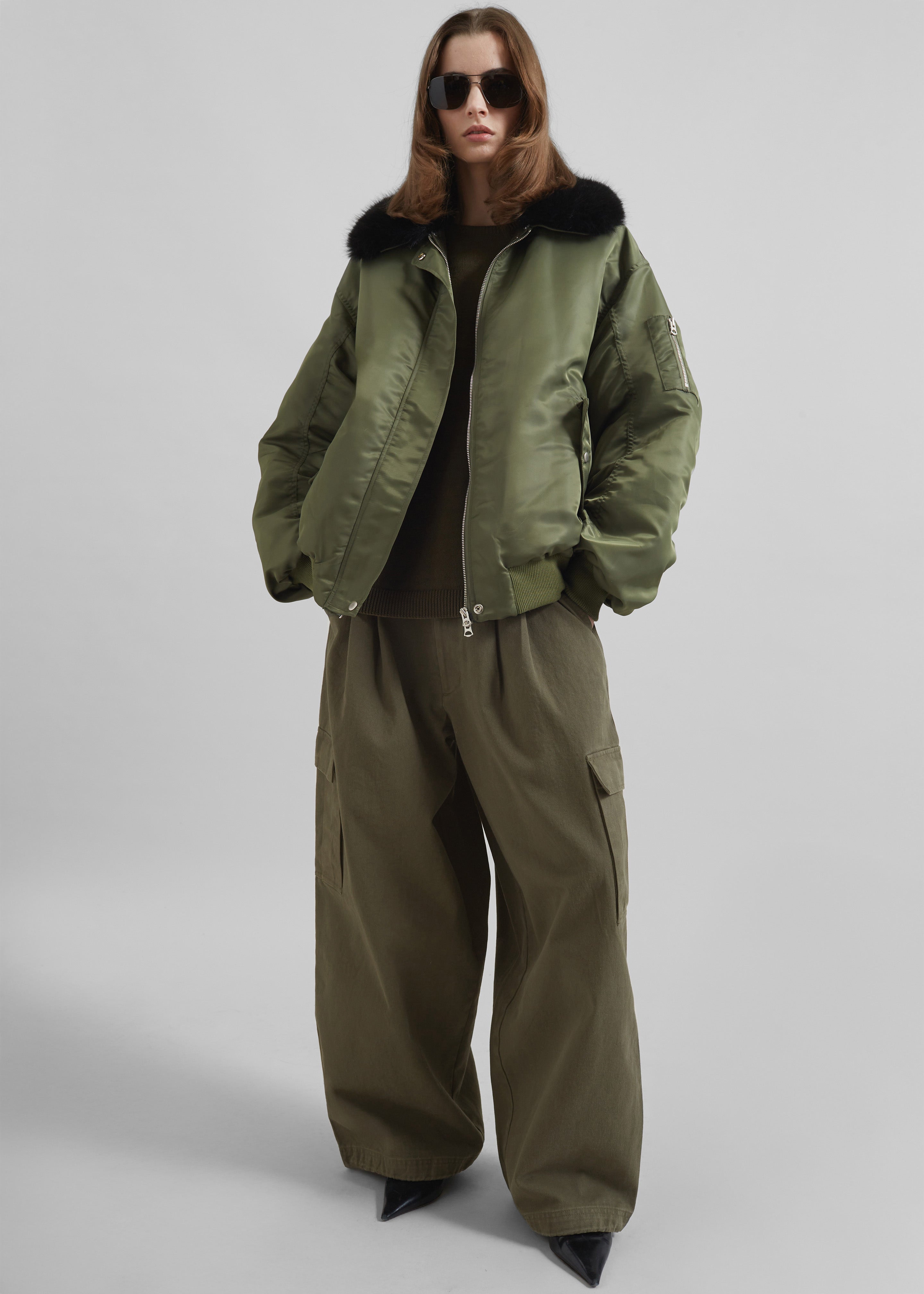 Brecon Padded Bomber Jacket - Olive - 1
