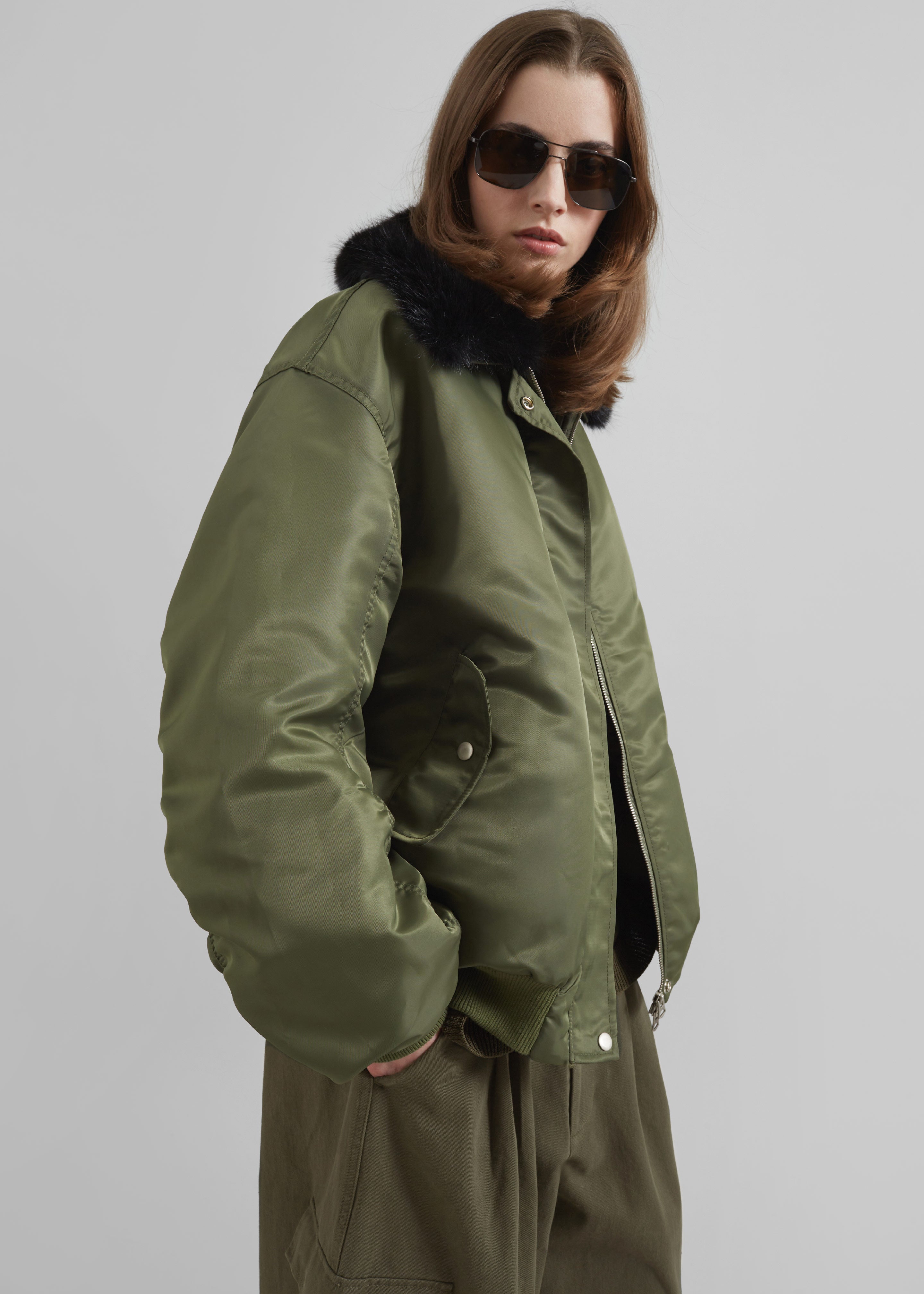 Brecon Padded Bomber Jacket - Olive - 4