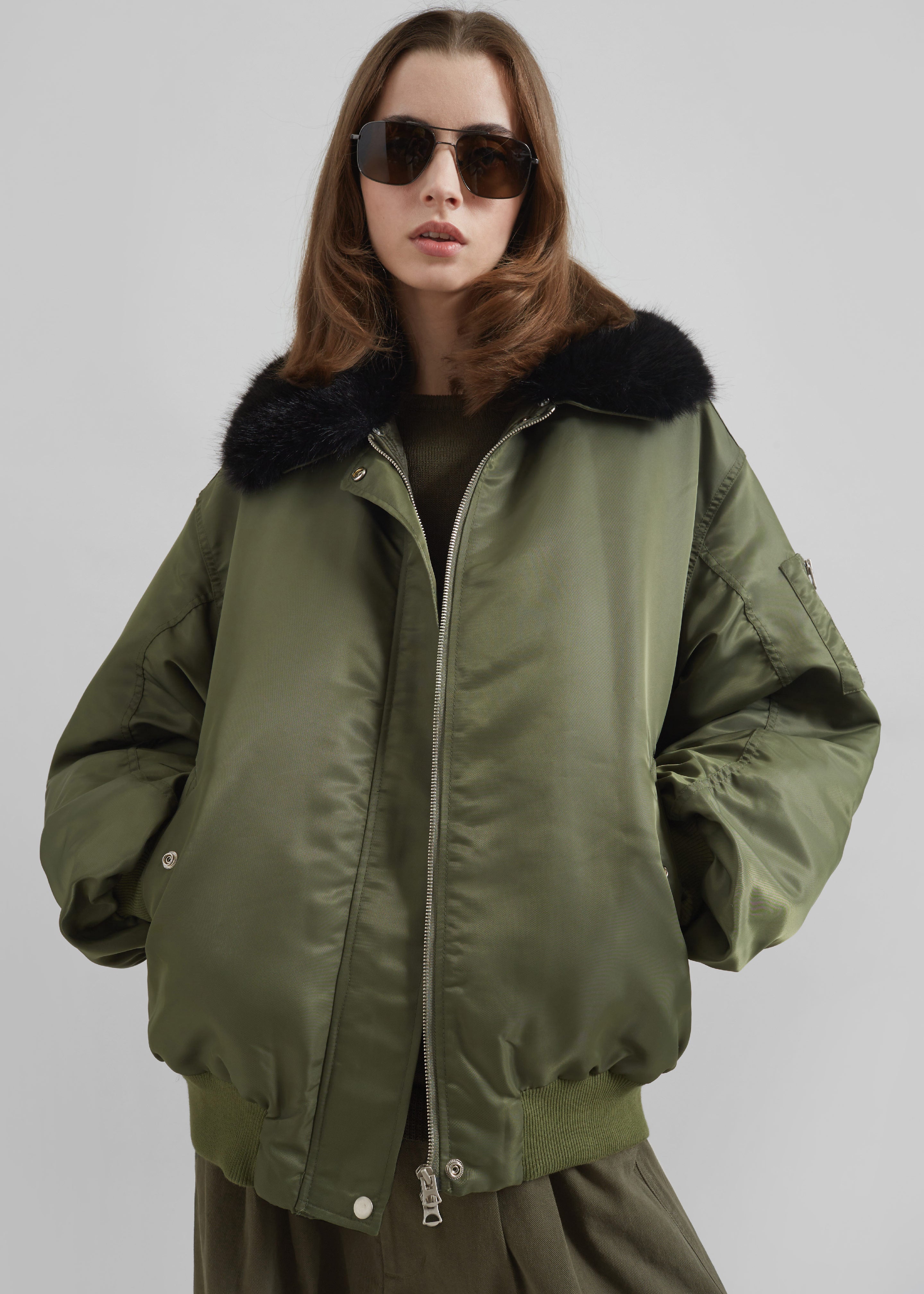 Brecon Padded Bomber Jacket - Olive - 5