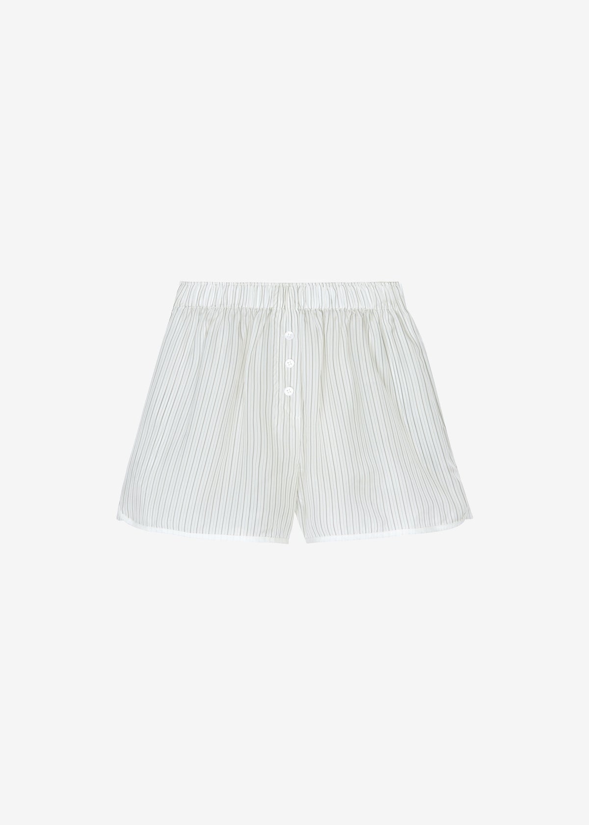 Brenna Double Striped Shorts - White/Black Stripe - 6