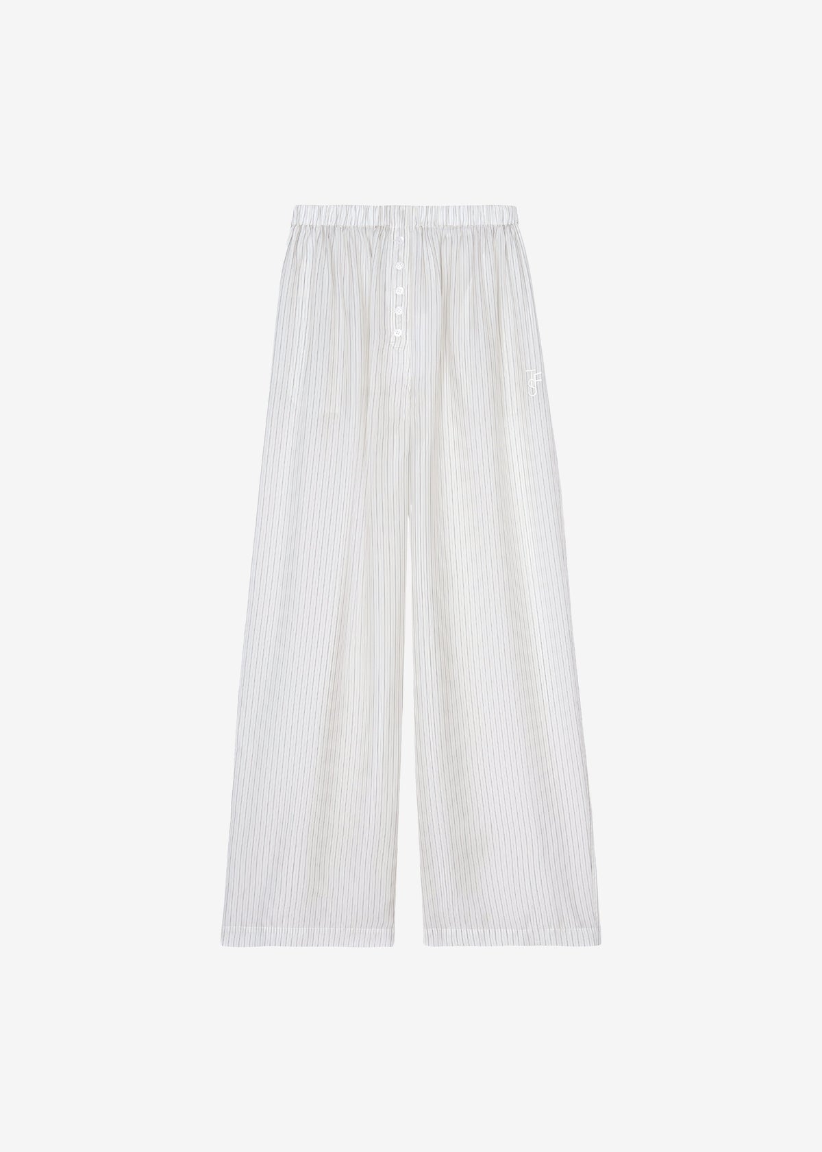 Brenna Double Striped Wide Pants - White/Black Stripe - 13