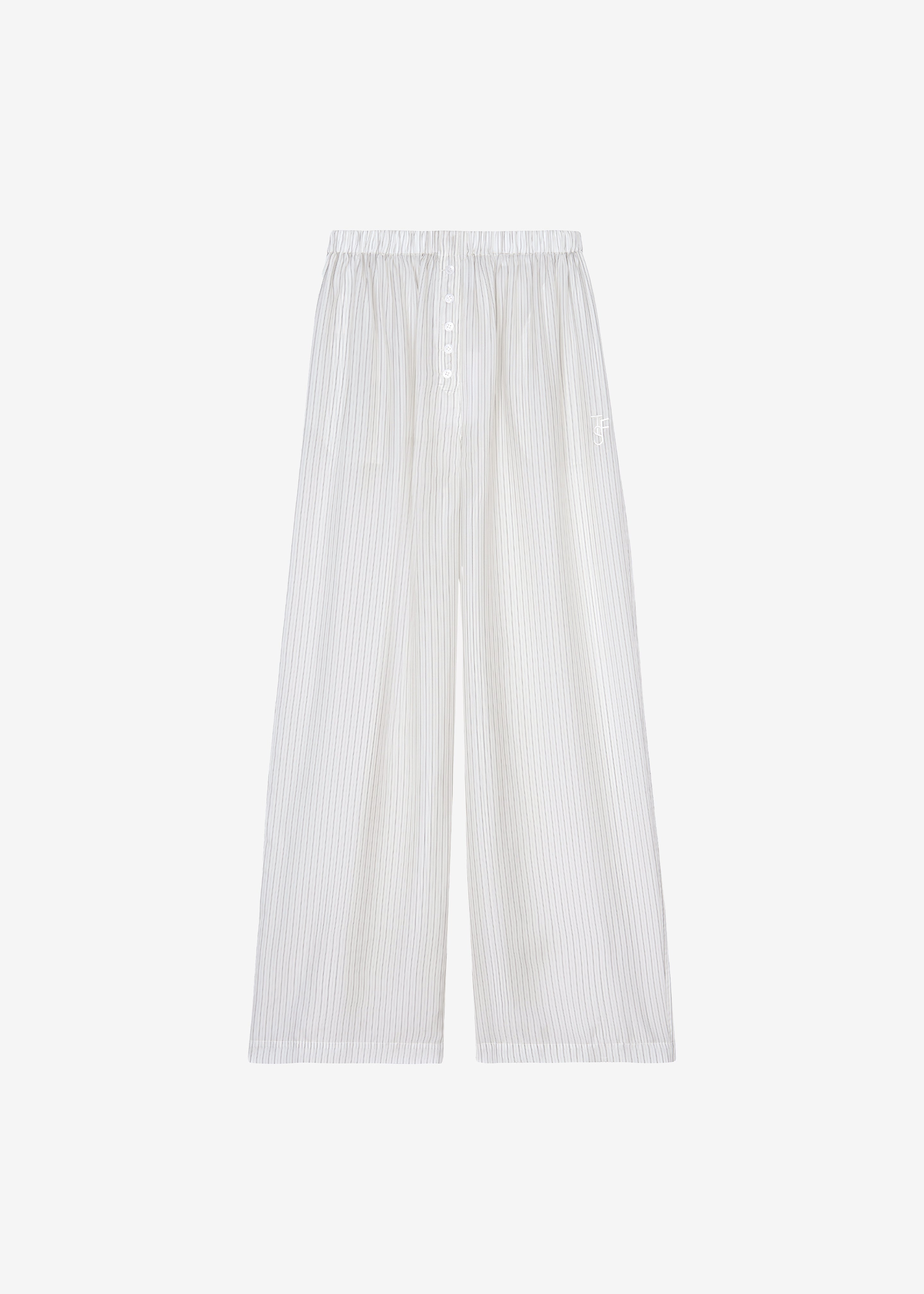 Brenna Double Striped Wide Pants - White/Black Stripe - 13